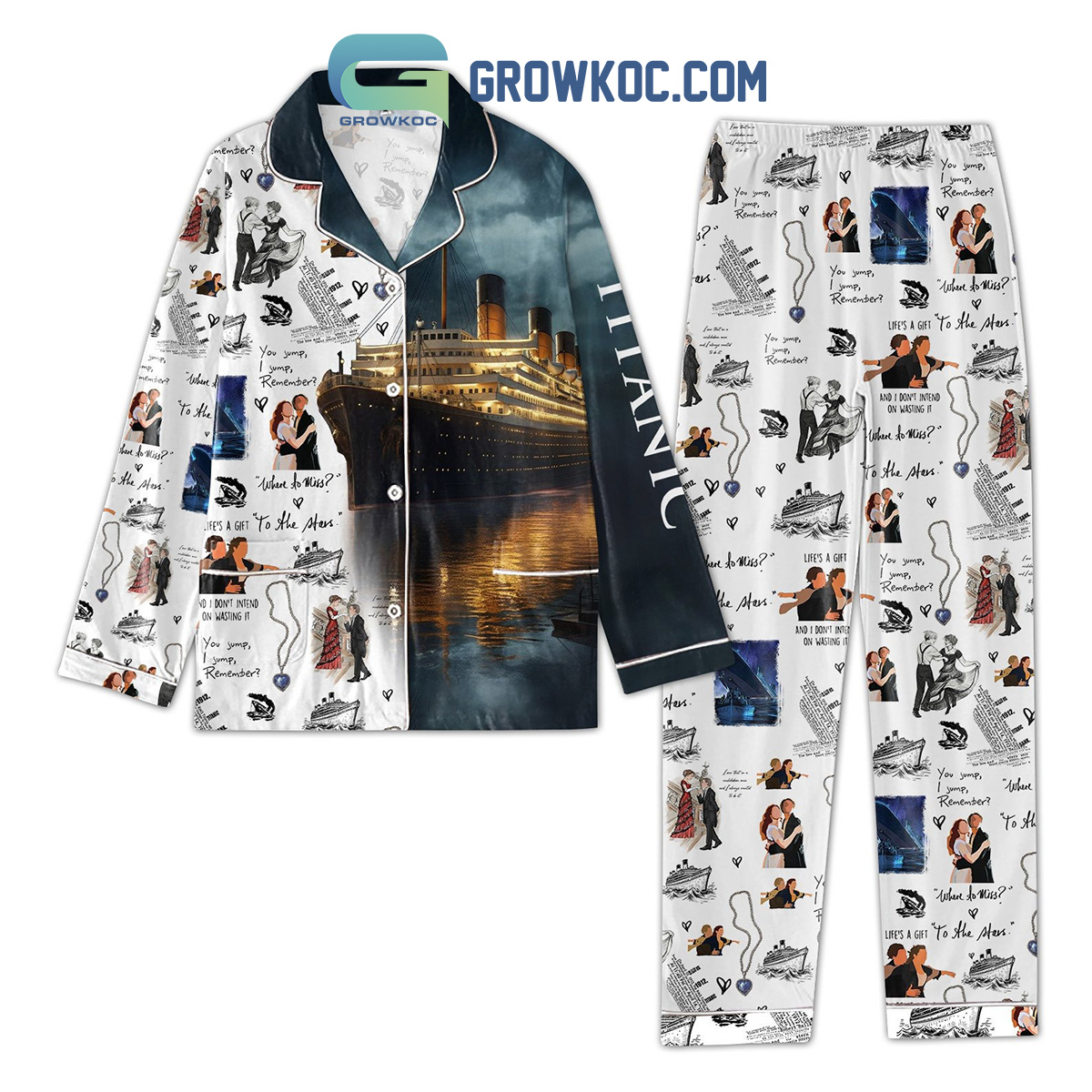Titanic Where You Sump I Sump Remember Pajamas Set2B1 qg5Qx