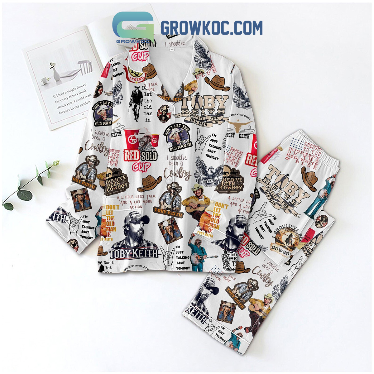 Toby Keith Been A Cowboy Fan Polyester Pajamas Set White2B1 wso0t