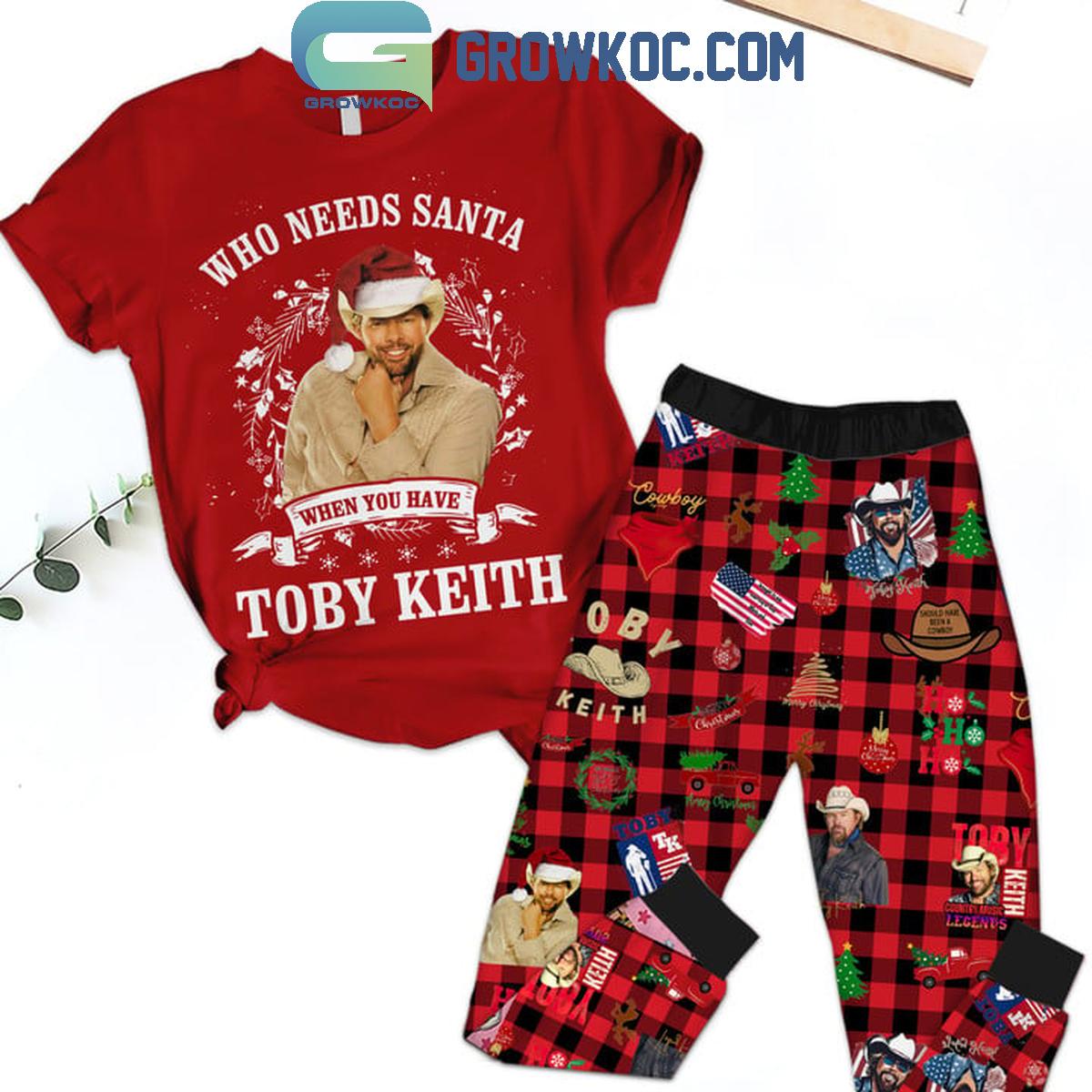 Toby Keith Who Needs Santa When You Have Toby Keith Fleece Pajamas Set 1 tb5Dh