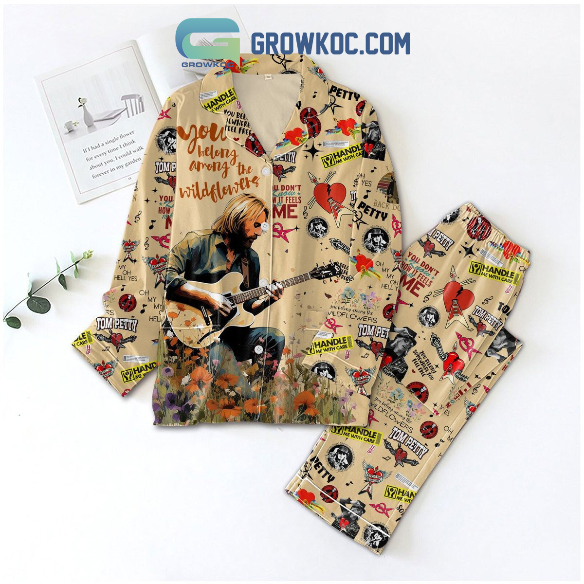 Tom Petty Handle Me With Care Christmas Polyester Pajamas Set2B1 LE7xG