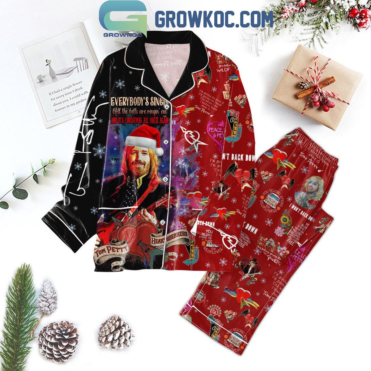 Tom Petty I Wont Back Down Christmas Polyester Pajamas Set 1 sVEqT