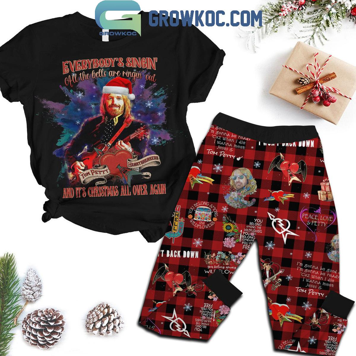 Tom Petty ItE28099s Christmas All Over Again Fleece Pajamas Set 1 bzG5w