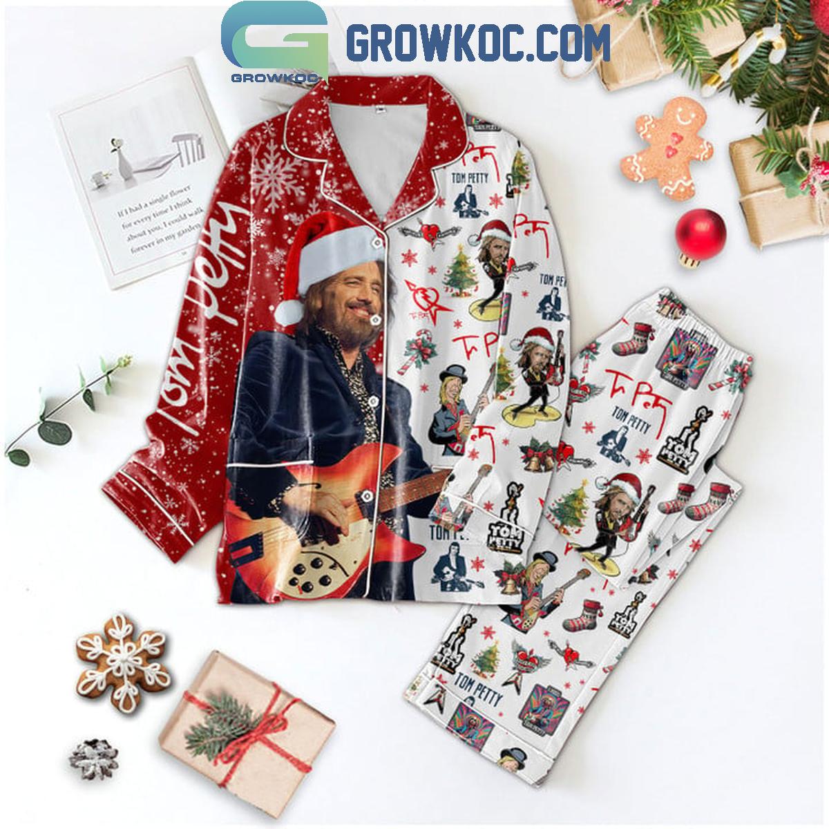 Tom Petty Merry Christmas And Happy New Year 2025 Polyester Pajamas Set 1 ELQJF