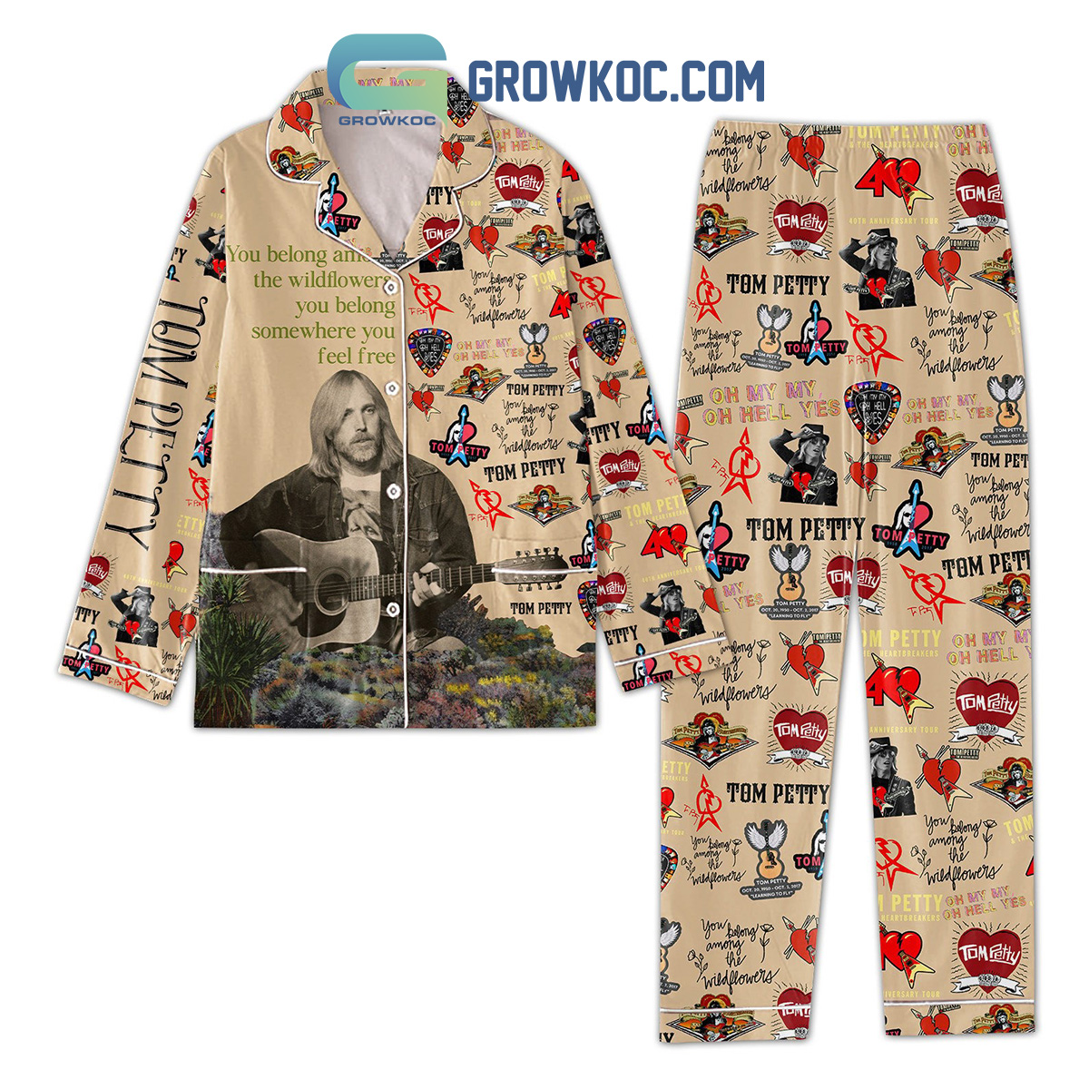 Tom Petty Oh Hell Yes Polyester Pajamas Set2B1 EgqAx