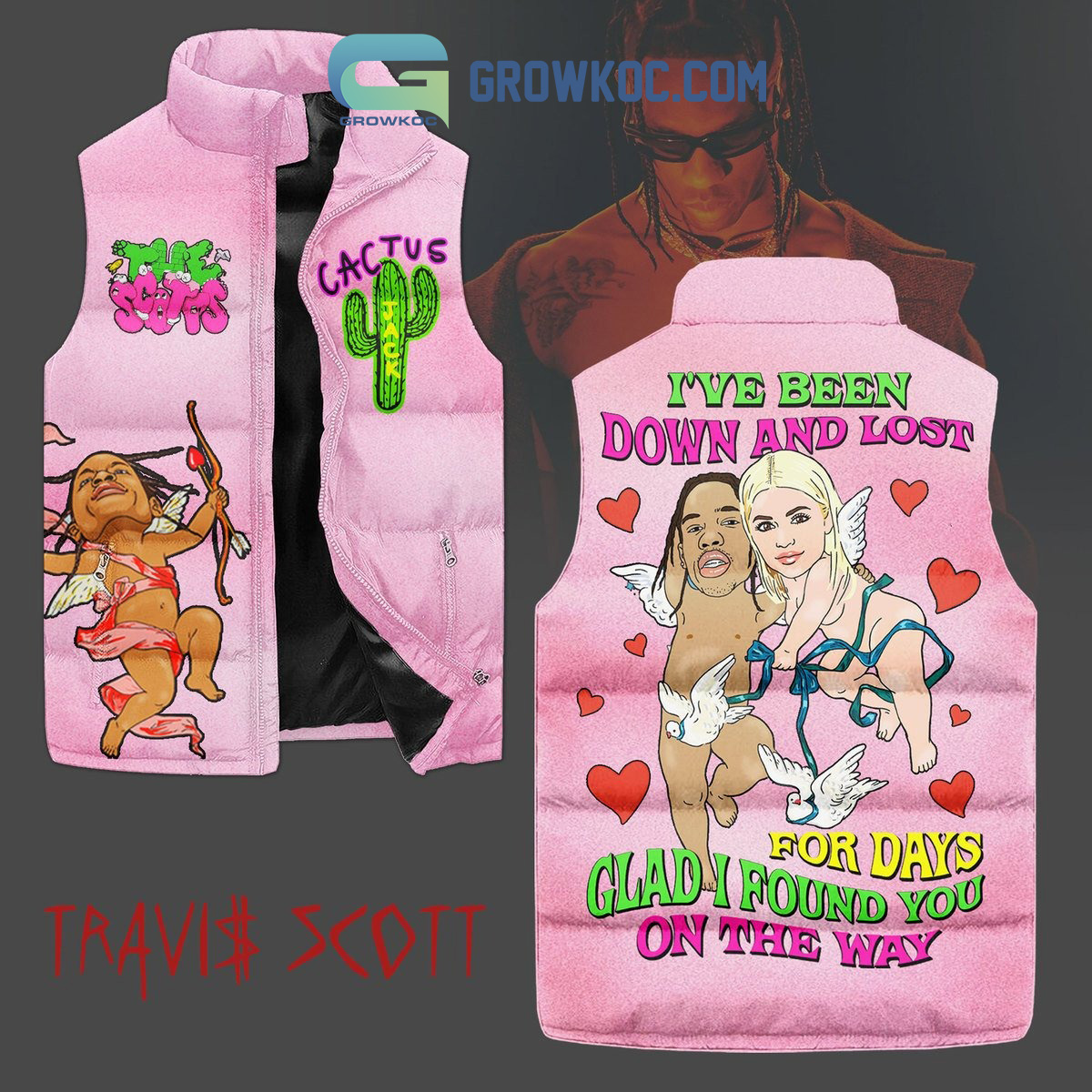 Travis Scott I Found You Valentine Sleeveless Puffer Jacket2B1 6yiS8