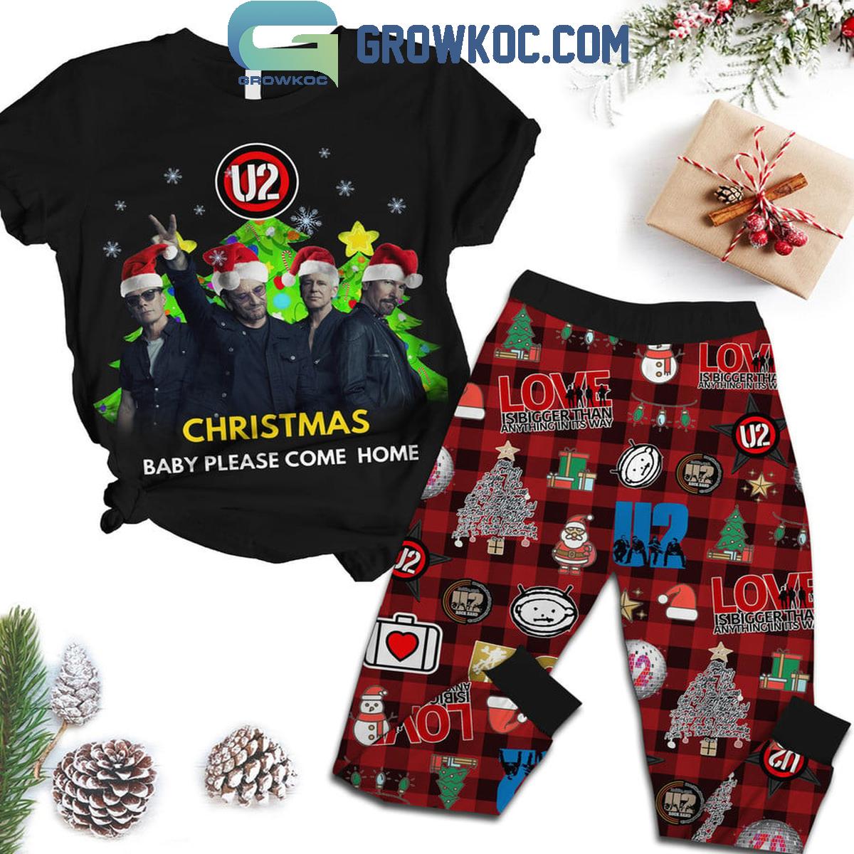 U2 Christmas Baby Please Come Home Fleece Pajamas Set 1 RTTGS