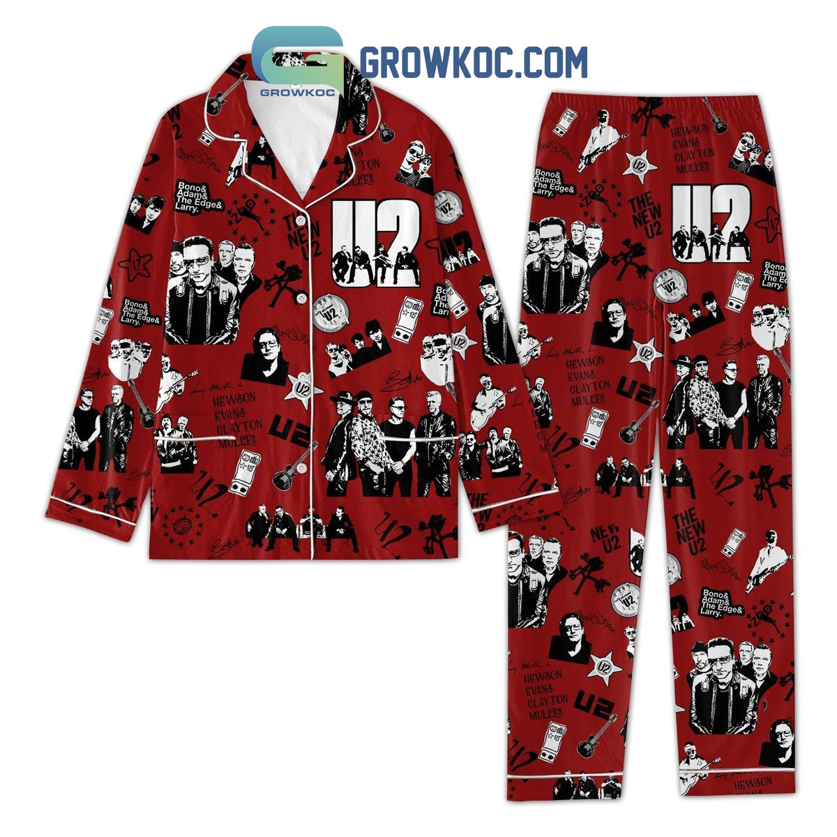 U2 The New U2 Polyester Pajamas Set Red Version2B1 fzZcR