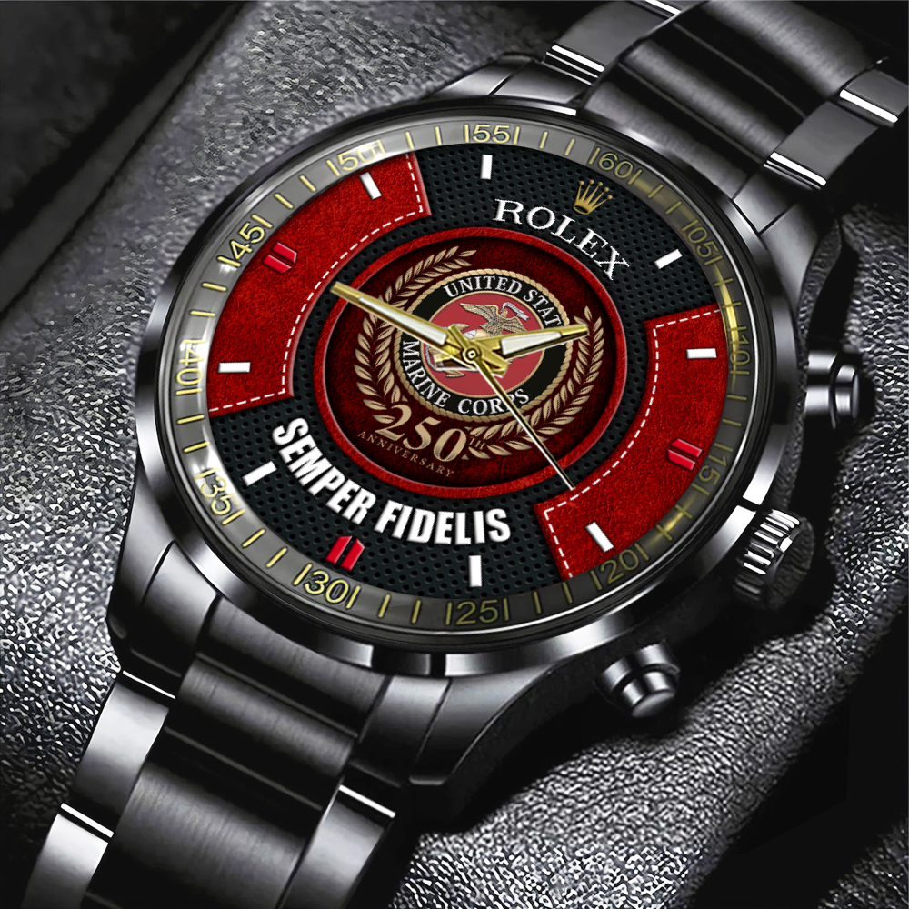 US Marine Corps x Rolex Black Stainless Steel Watch MAITM12198