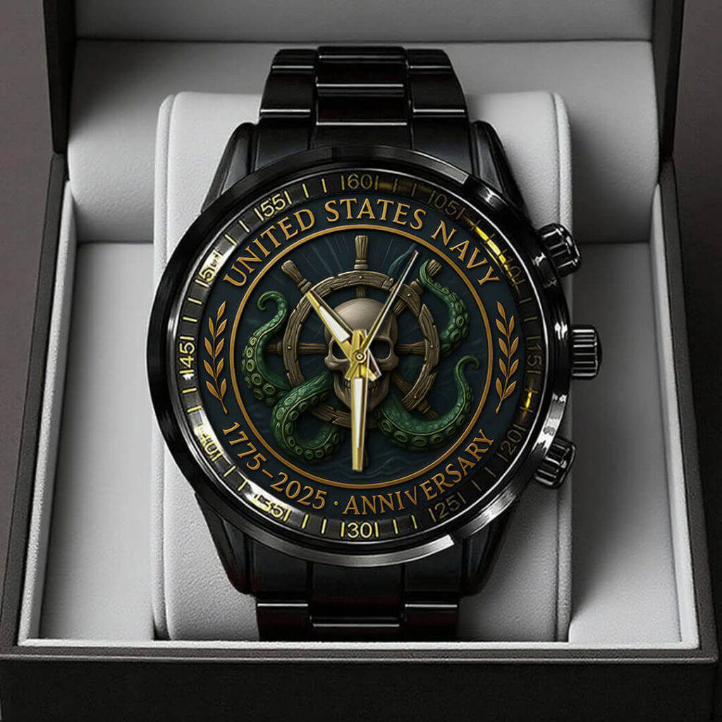 US Navy 250th Anniversary Black Stainless Steel Watch TANTN17543 mk1 1 1024x1024 1