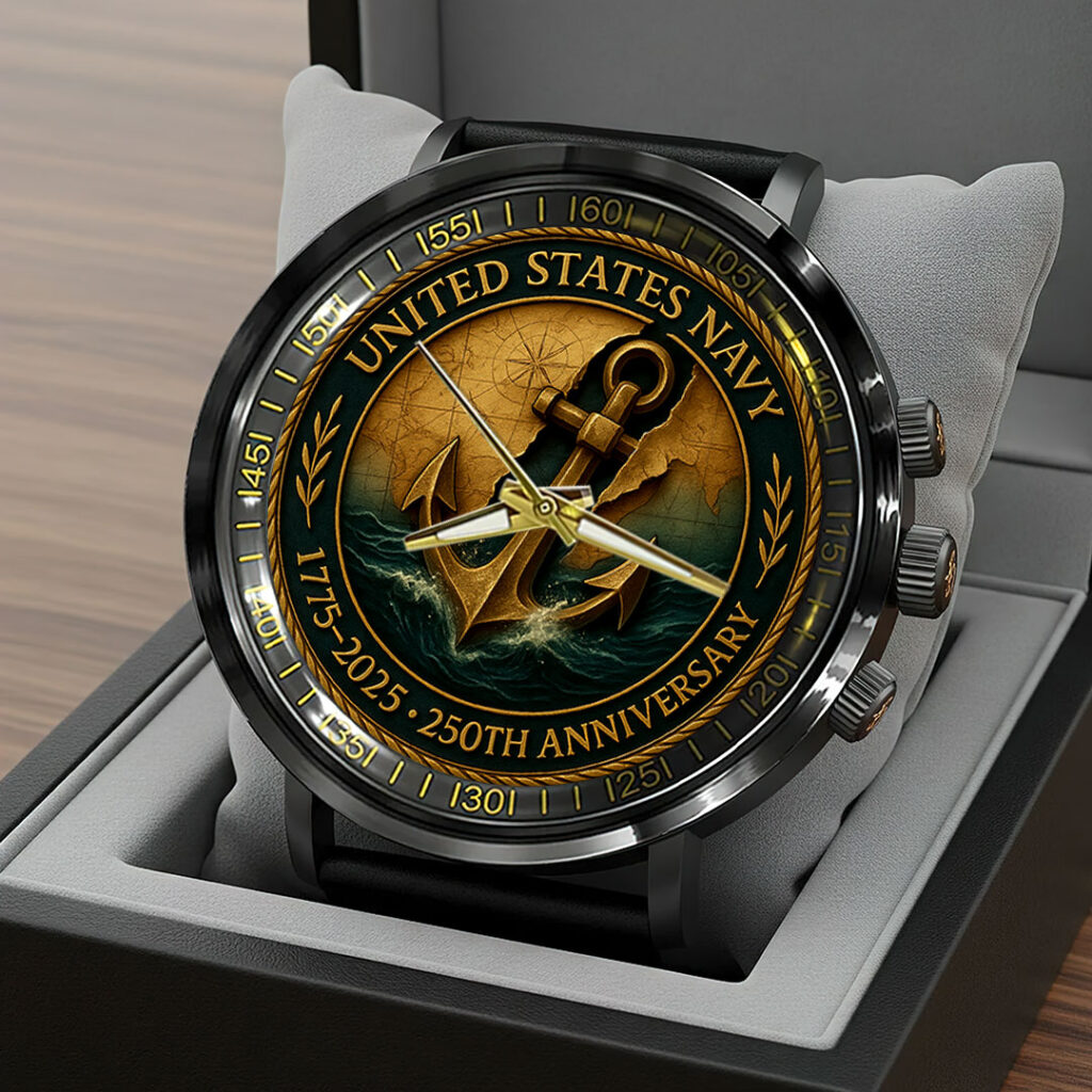 US Navy 250th anniversary Black Stainless Steel Watch HOATT13650 1024x1024 1