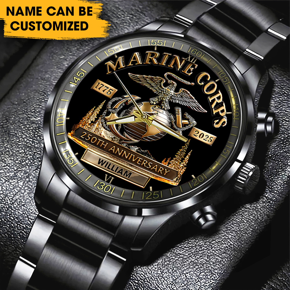 USMC 250TH ANNIVERSARY STAINLESS STEEL WATCH TMTHU1074 Hanh 1