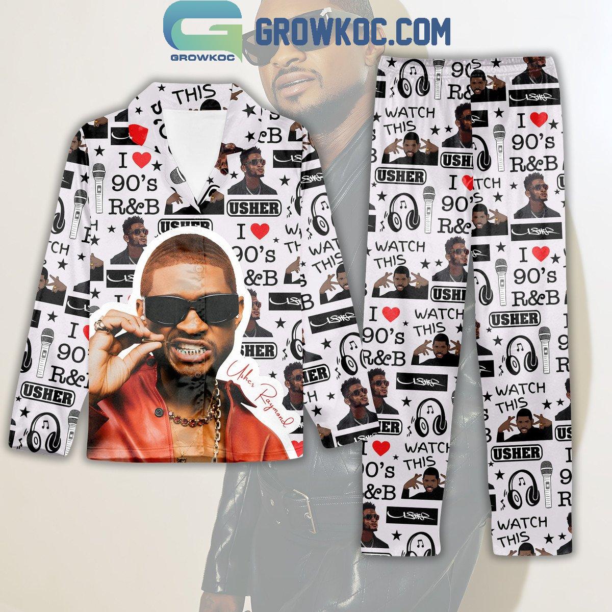 Usher I Love 90s R26B Watch This Polyester Pajamas Set 1 E0xxK