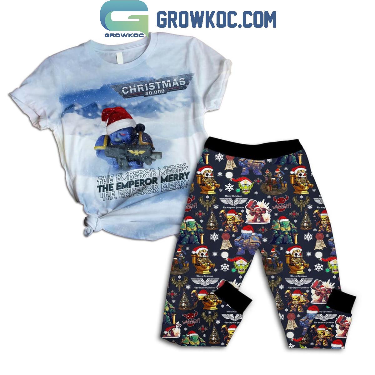 Warhammer Christmas 40000 The Emperor Merry Fleece Pajamas Set 1 4hcGD