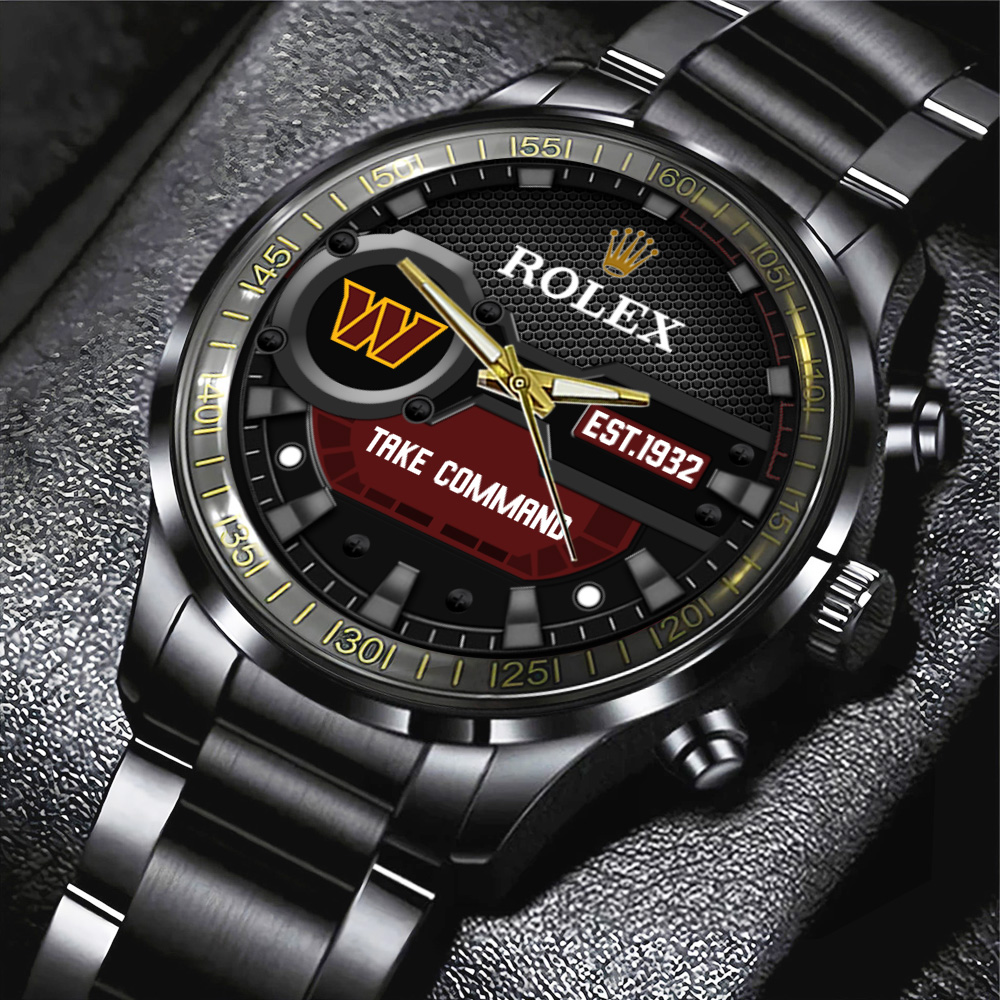 Washington Commanders Rolex Black Stainless Steel Watch MAITM13224X