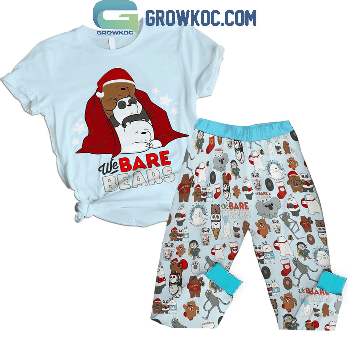 We Bare Bear ItE28099s A Christmas 2024 Blue Design Fleece Pajamas Set 1 6osbd