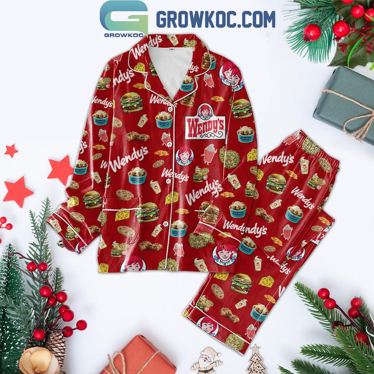 Wendys Food Yummy Time Christmas Polyester Pajamas Set 1 wGfUP