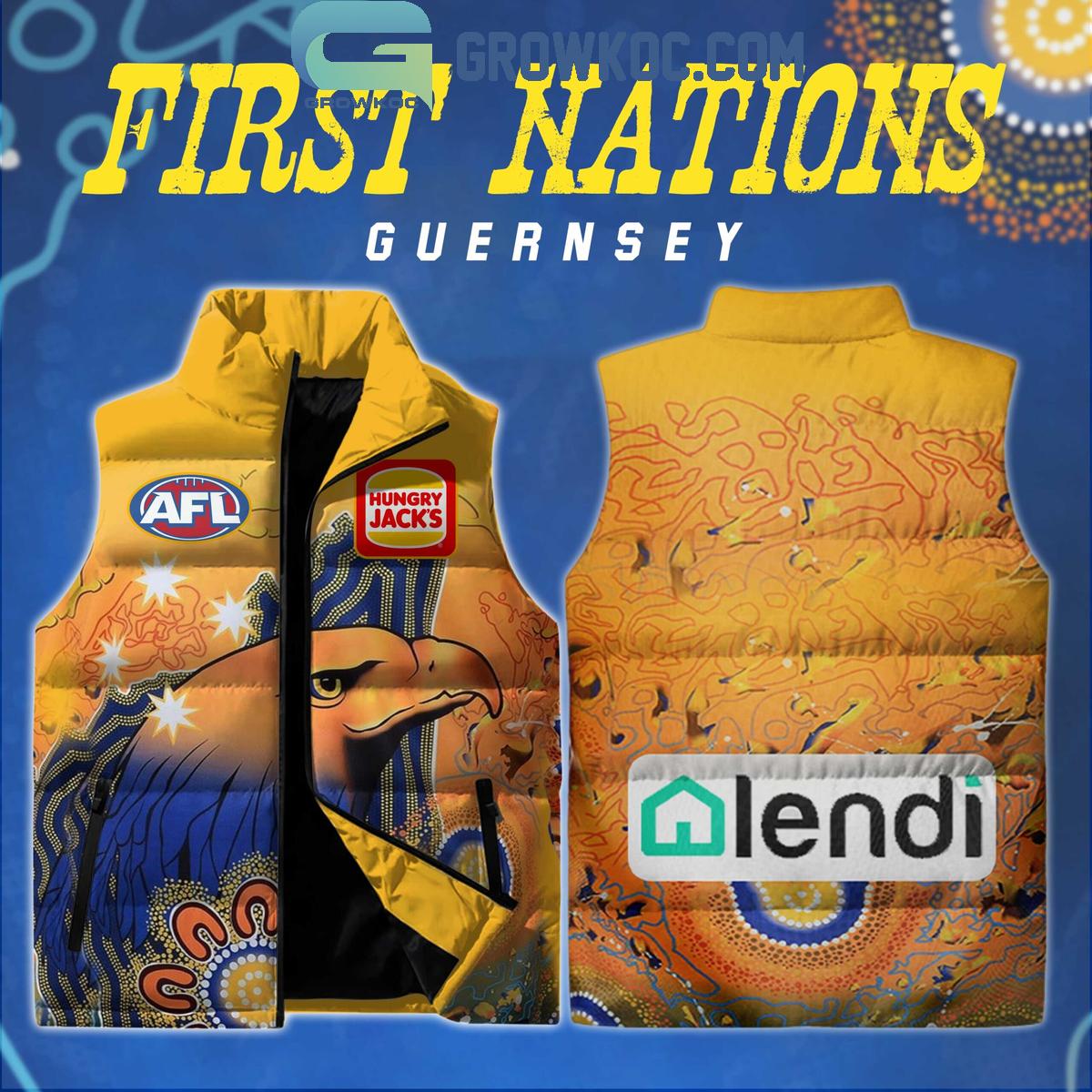 West Coast Eagles 2024 Indigenous Daylight Sleeveless Puffer Jacket 1 2LPRB