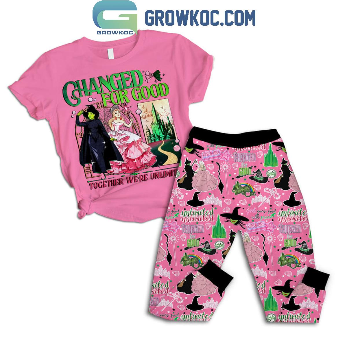 Wicked Changed For Good Together Were Unlimited Pink Fleece Pajamas Set 1 jK4ni