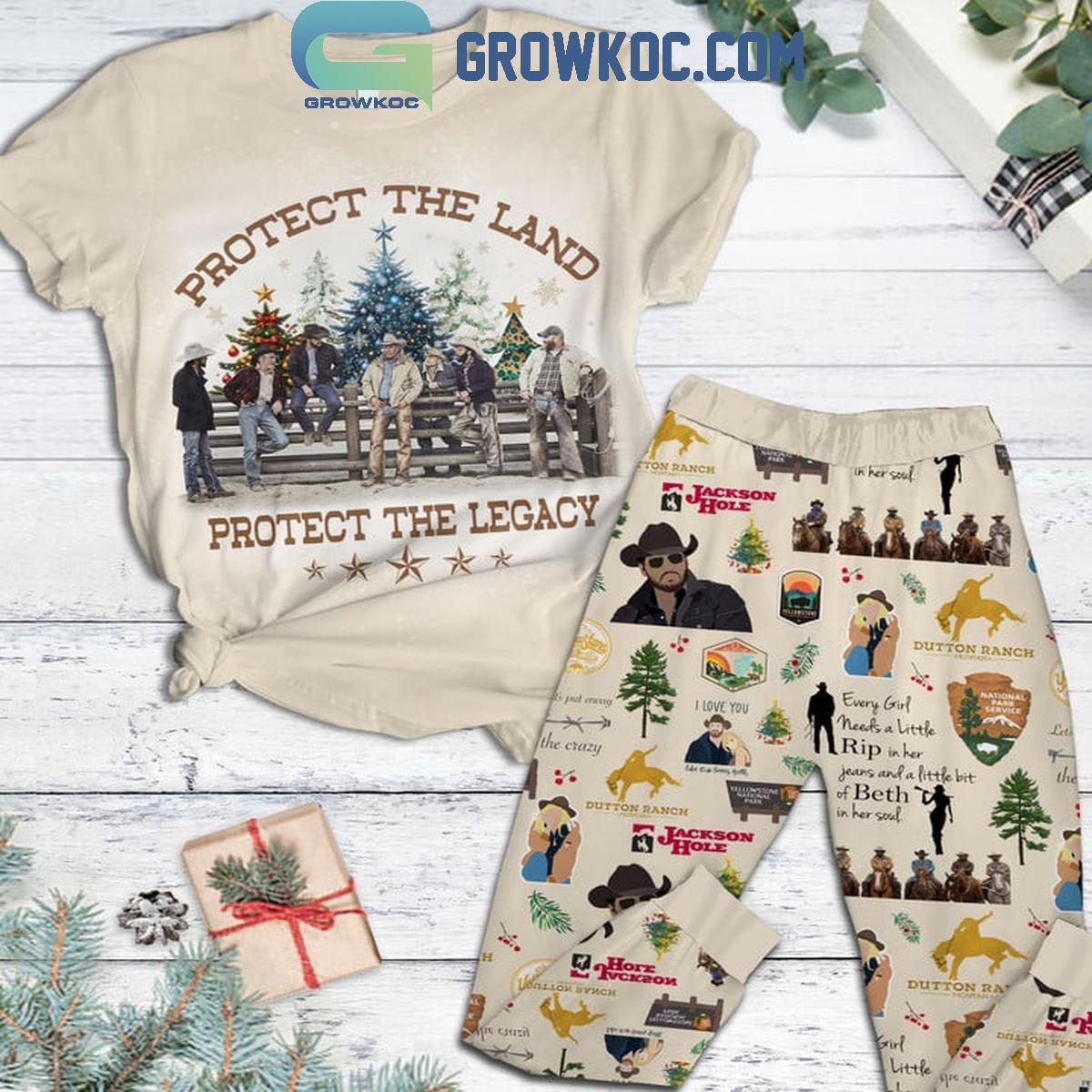 Yellowstone Protect The Land Protect The Legacy 2024 Fleece Pajamas Set 1 XFoja