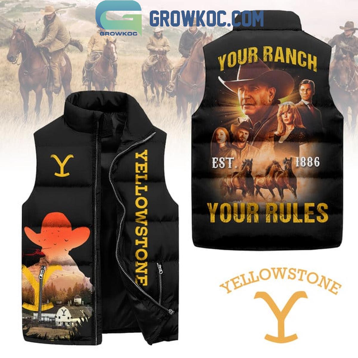 Yellowstone Your Rank Your Rules EST 1886 Dutton Sleeveless Puffer Jacket 1 3fUol