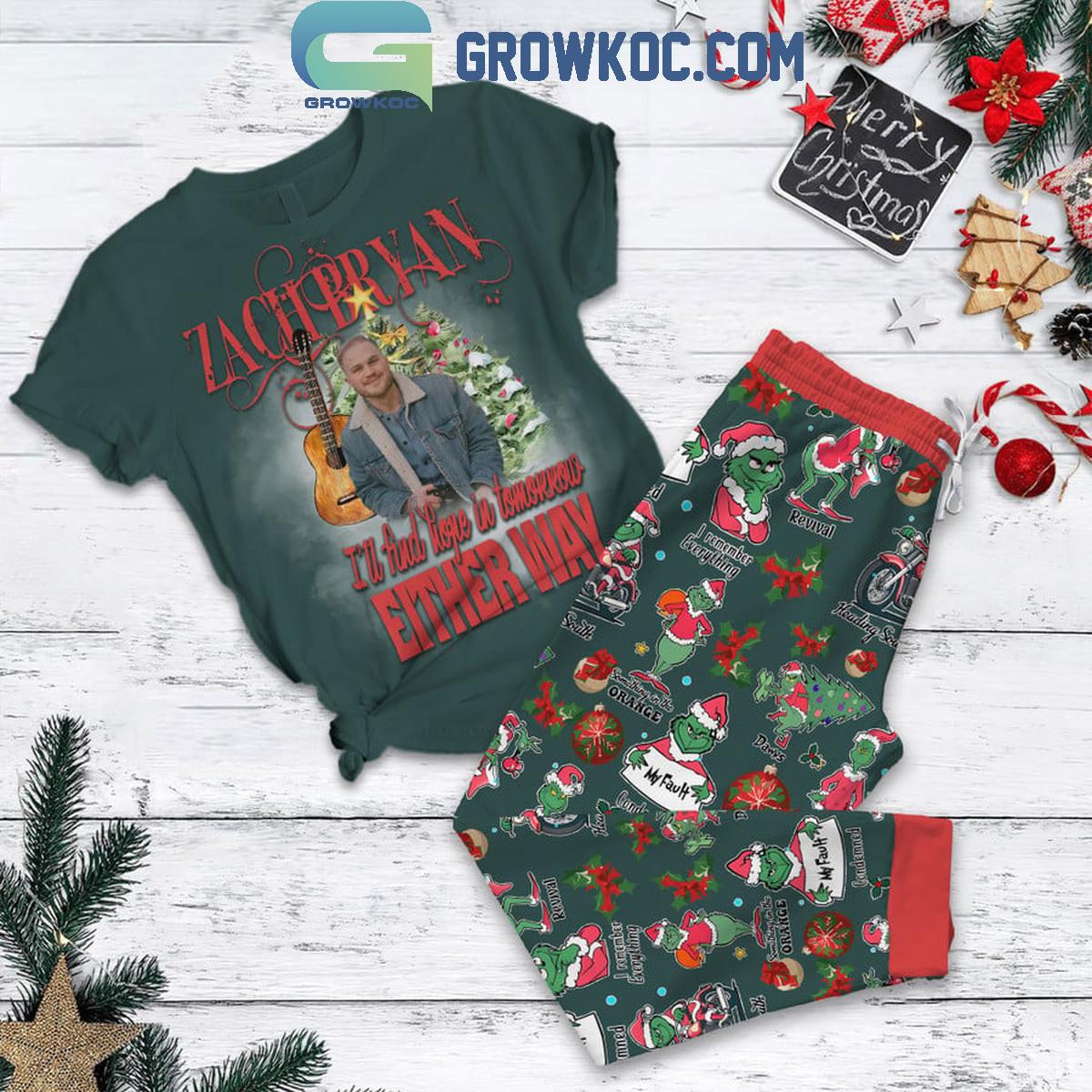 Zach Bryan Find Hope Tomorrow 2024 Christmas Fleece Pajamas Set 1 65W9y