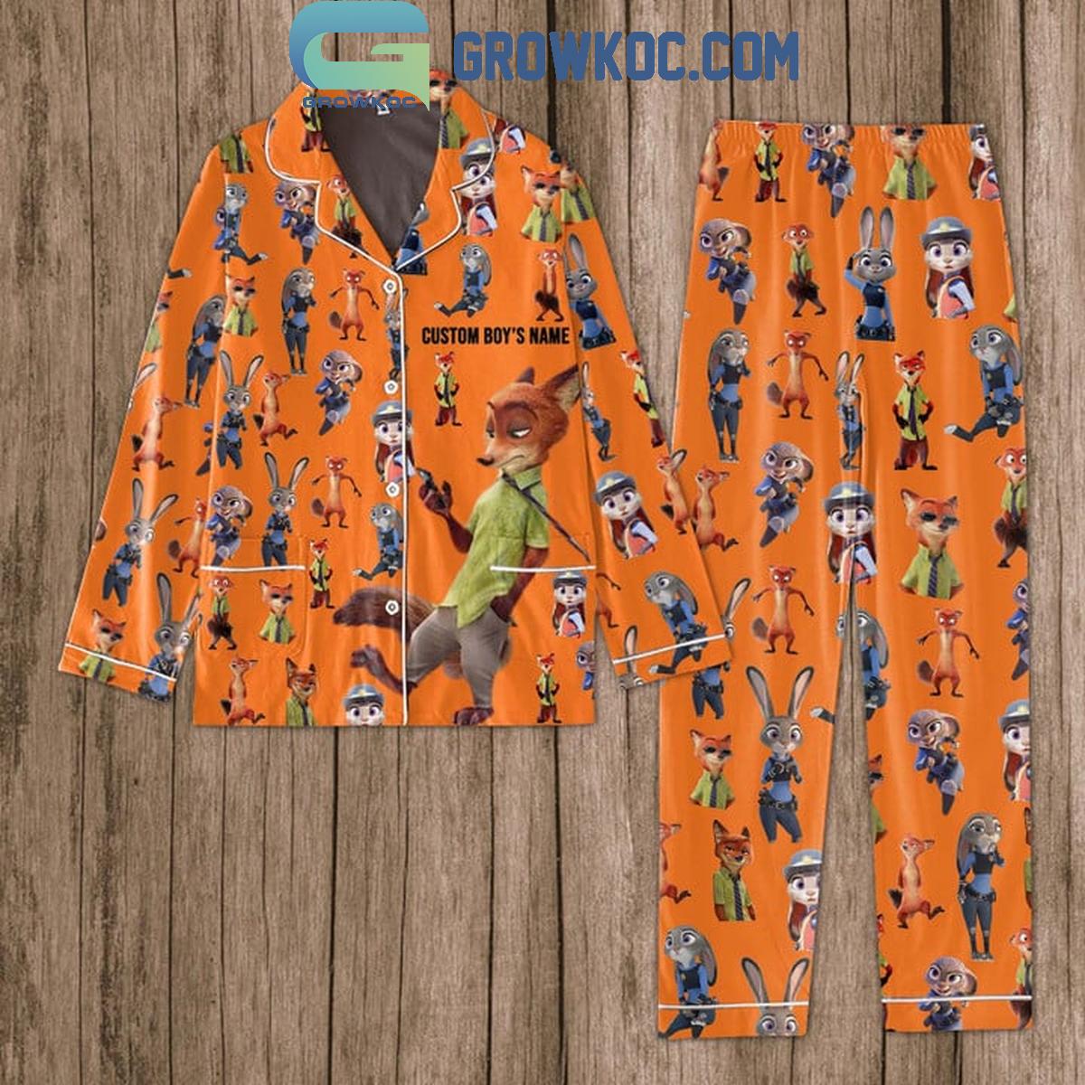 Zootopia Fox And Rabbit Love Couple Polyester Pajamas Set 1 wYy5B