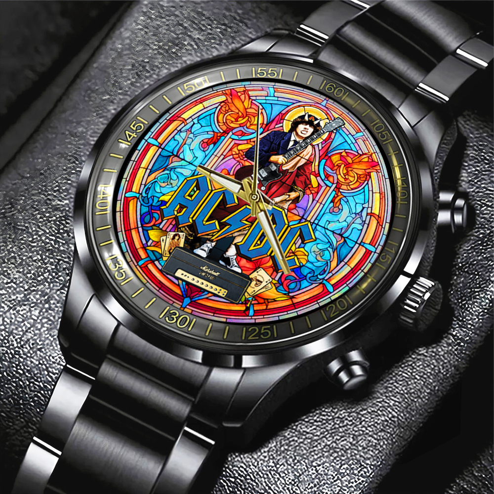 acdc Black Stainless Steel Watch GNE