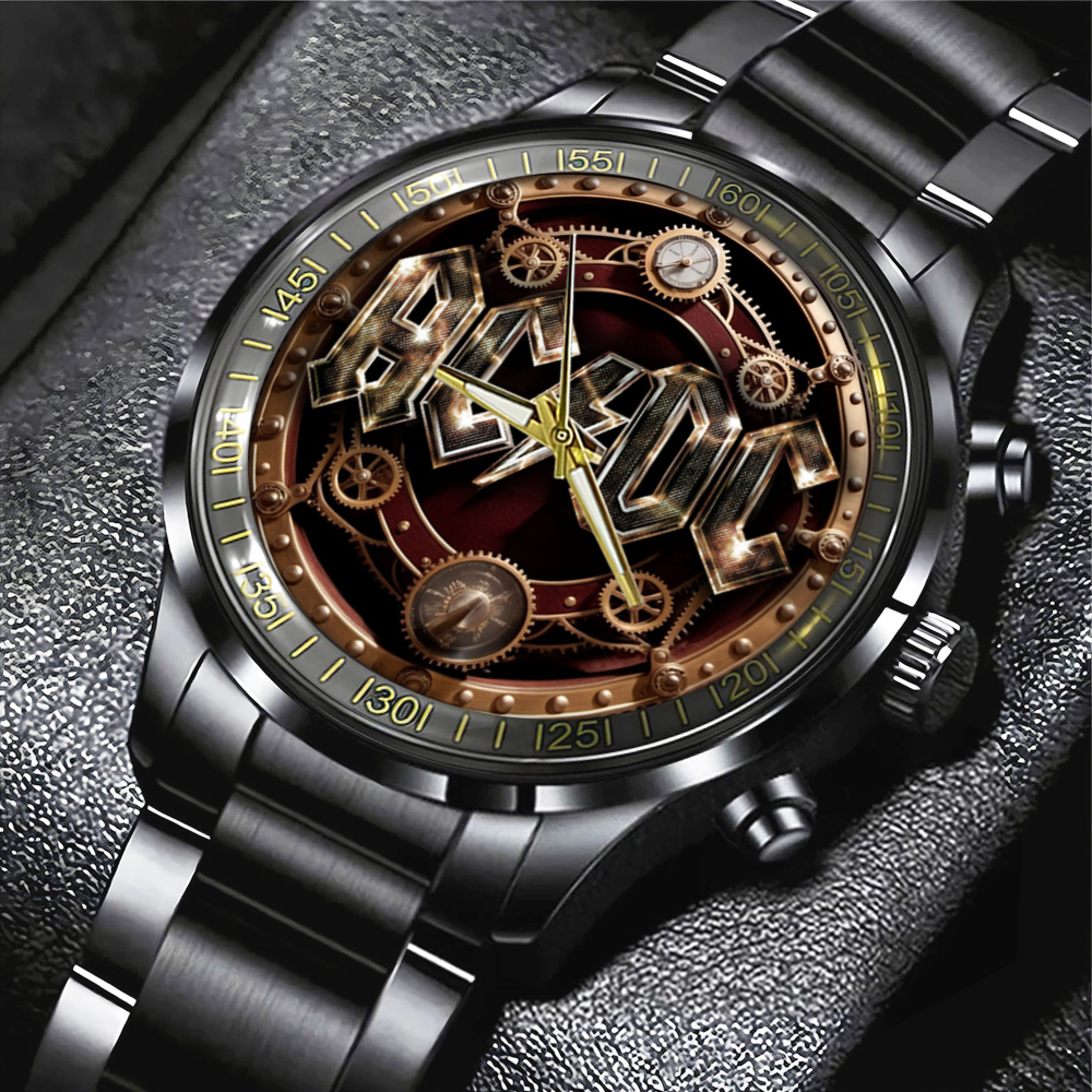 acdc Black Stainless Steel Watch GNE1