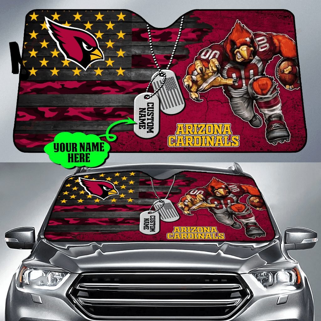 arizona cardinals personalized auto sun shade bg31 0xrjn