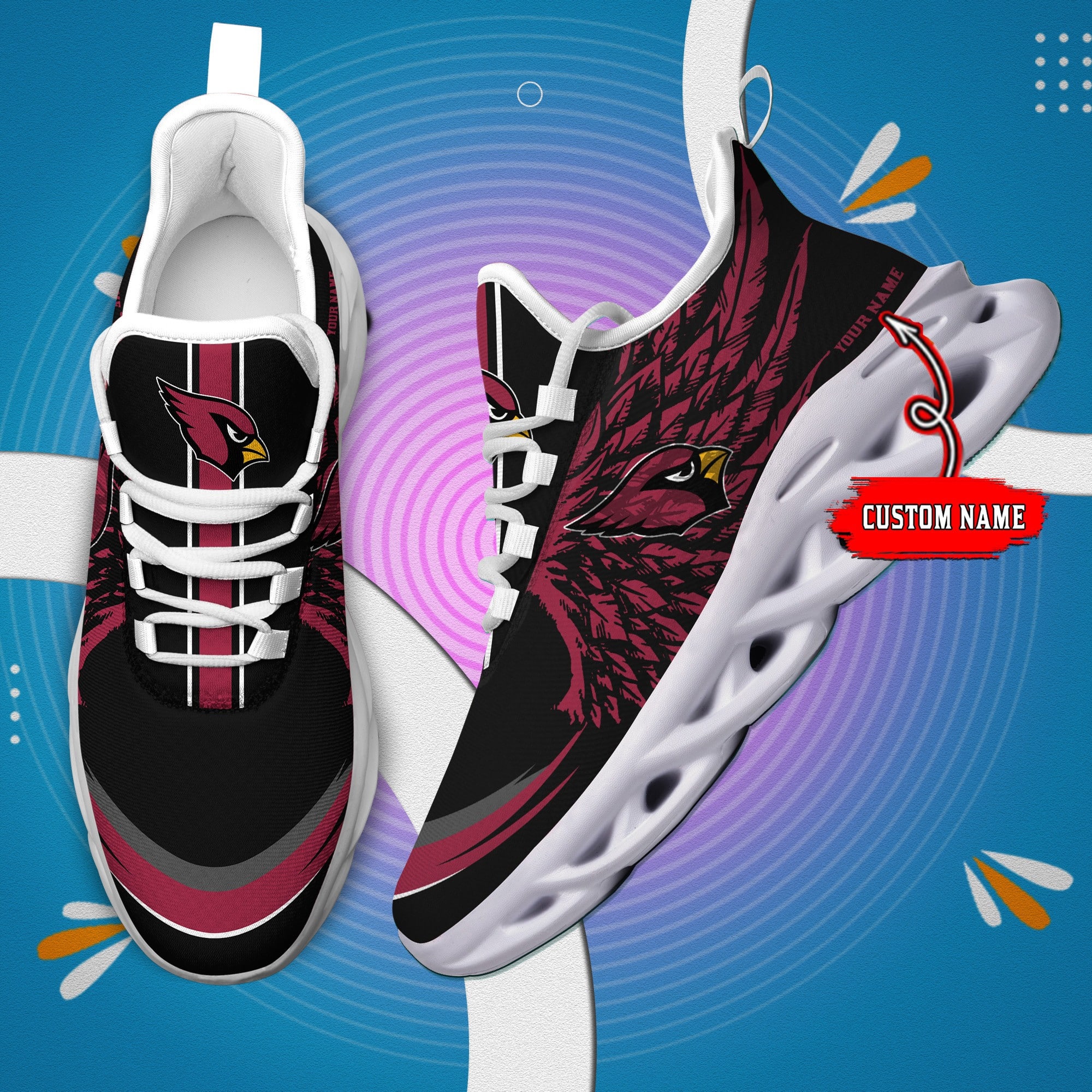 arizona cardinals personalized yezy running sneakers bb654 j7zug