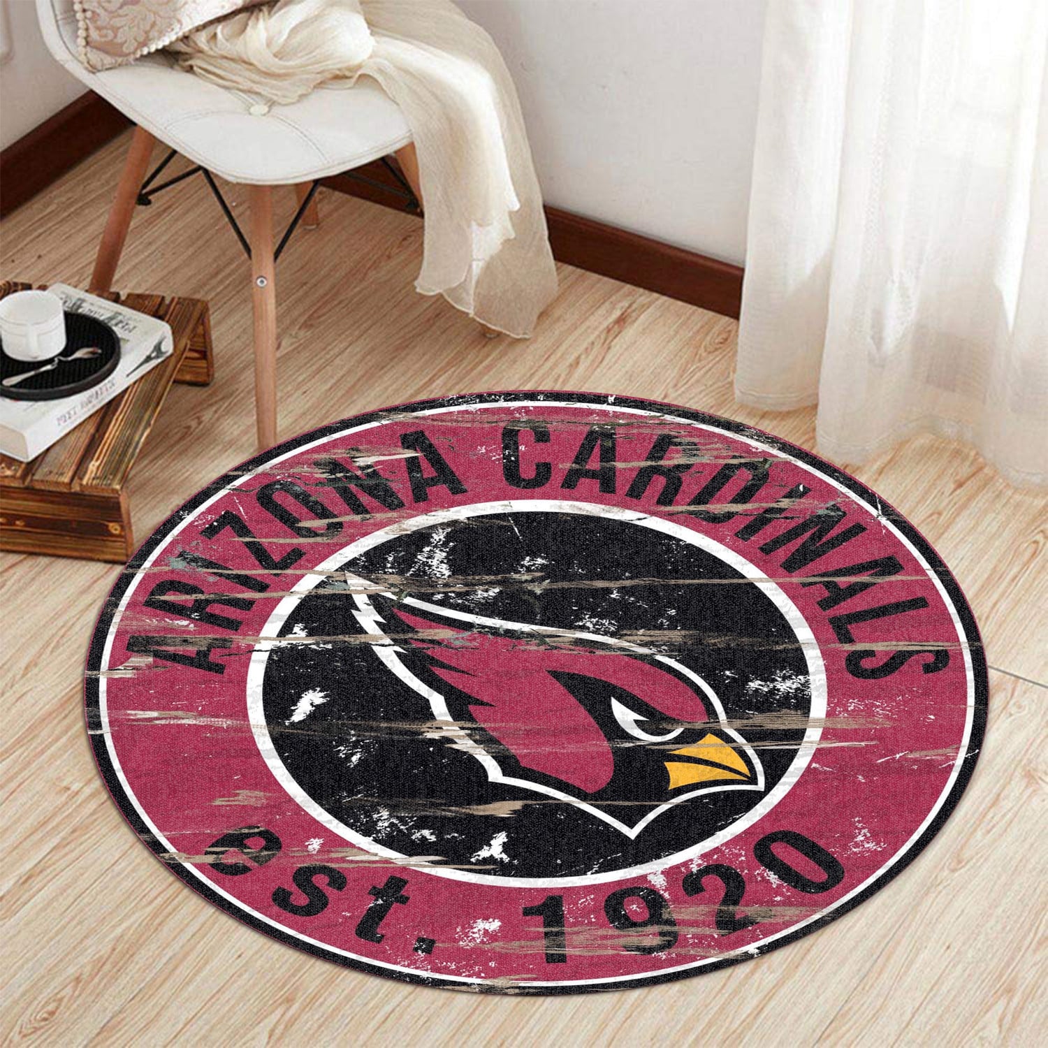 arizona cardinals round rug 168 gwqam