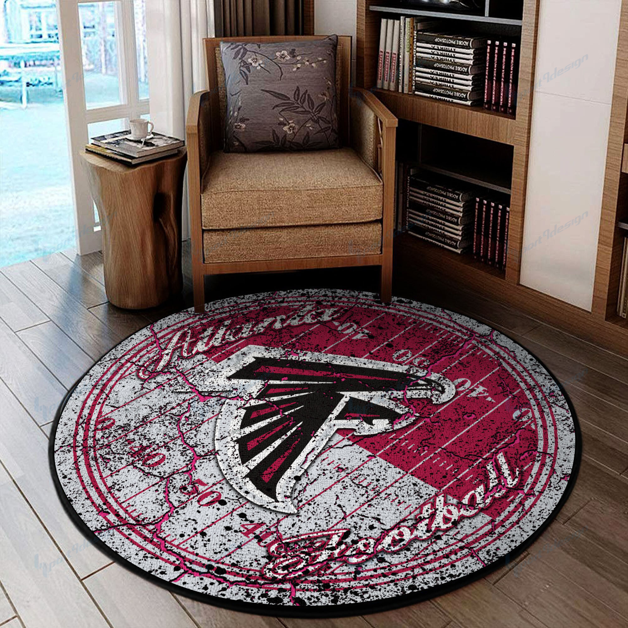 atlanta falcons round rug 55 xkn9v
