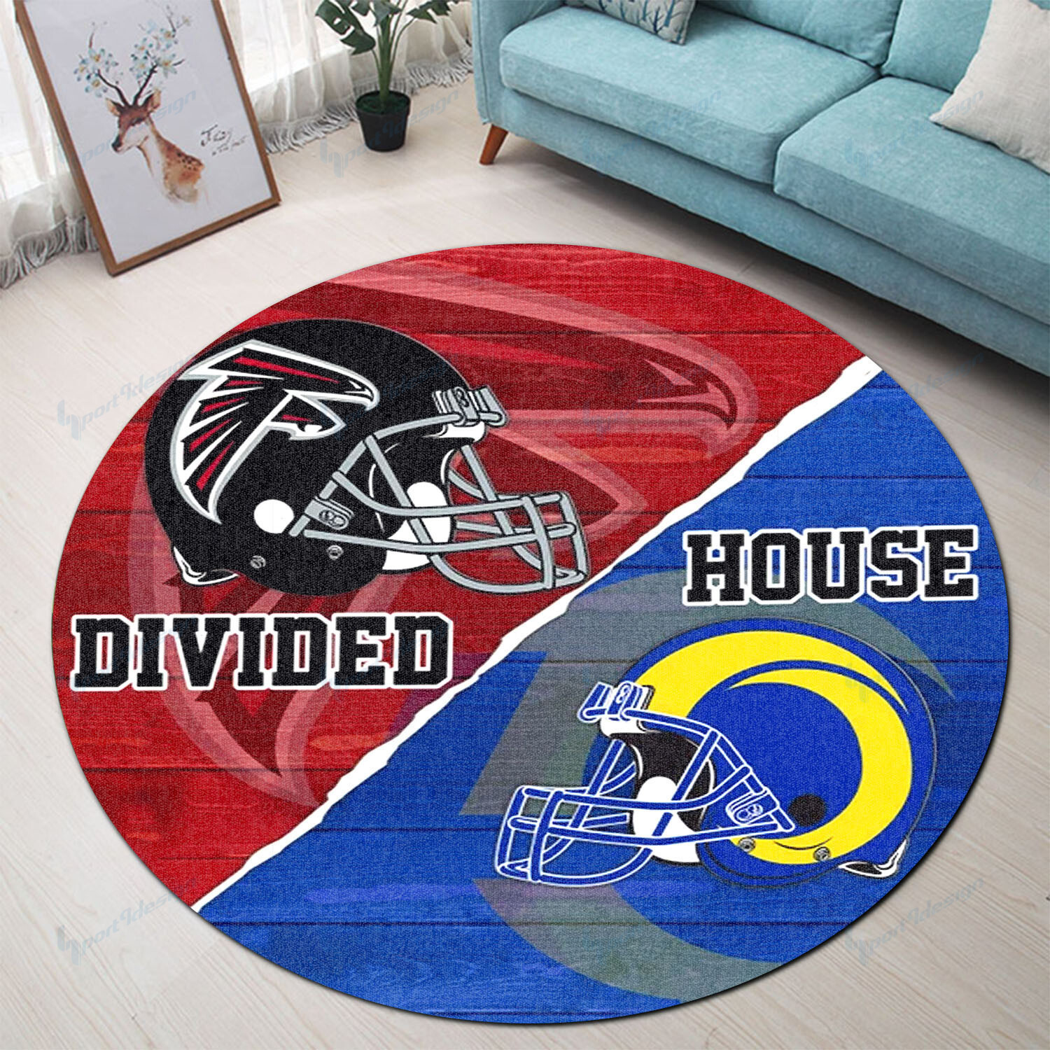 atlanta falcons vs los angeles rams round rug 118 oyjm6