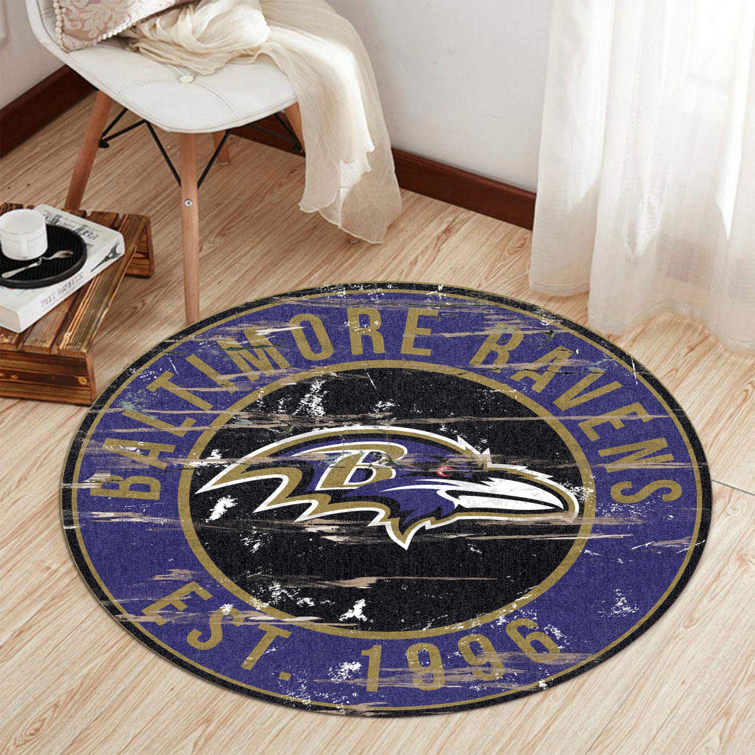 baltimore ravens round rug 192 t2gci