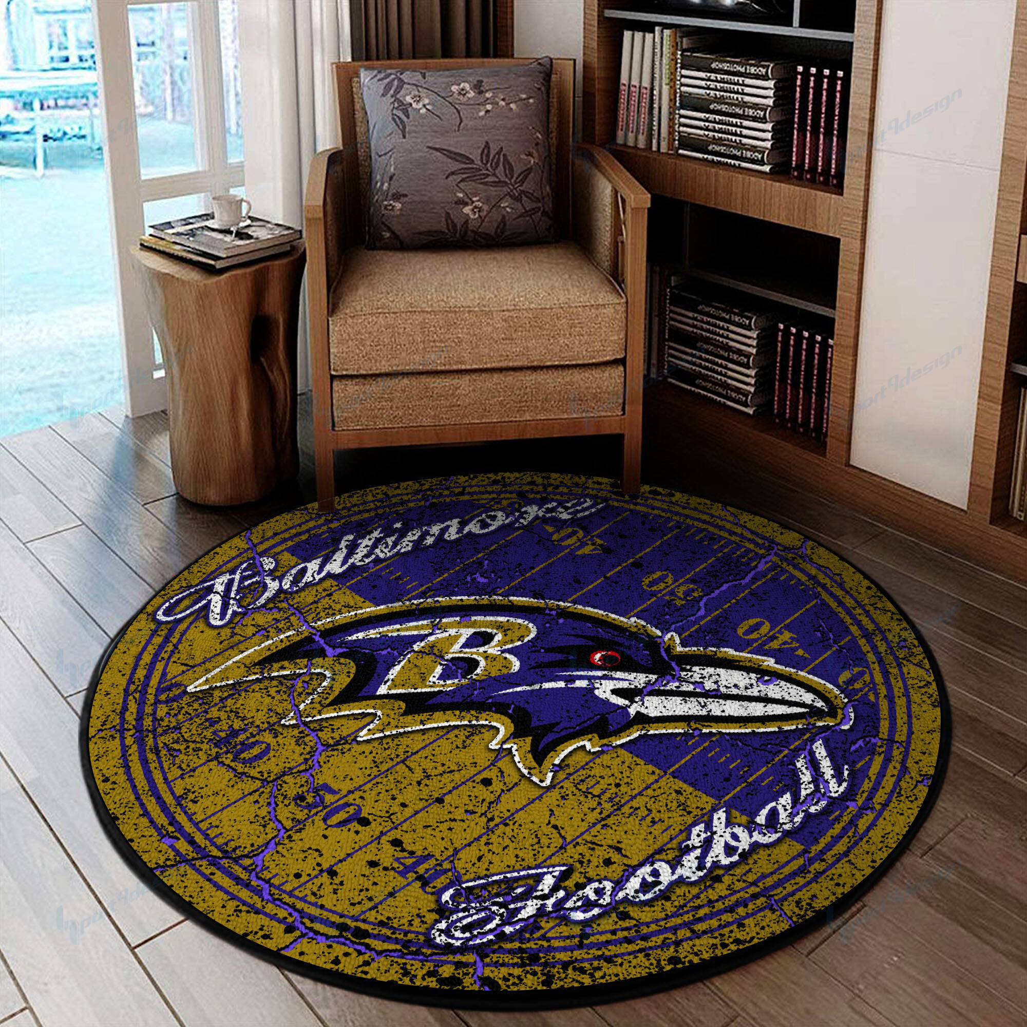 baltimore ravens round rug 56 ozlxz