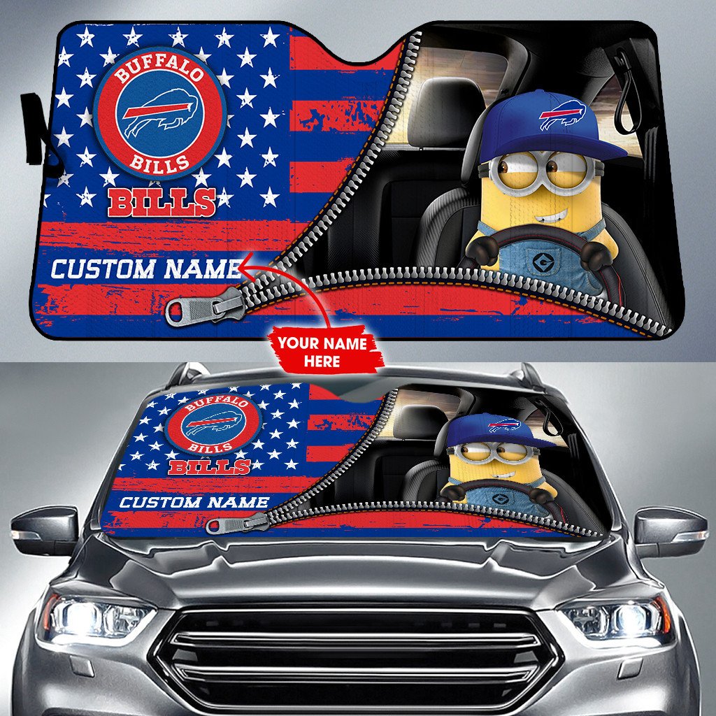 buffalo bills nfl football team car sun shade minions tmyncs1110704
