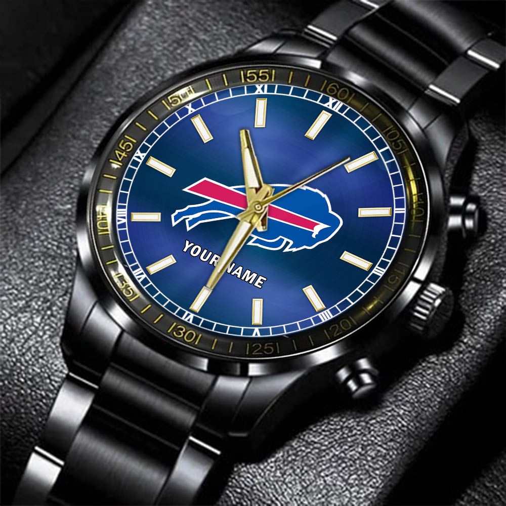 Buffalo Bills Black Fashion Watch Gifts For Sport Fans AZWATCH036