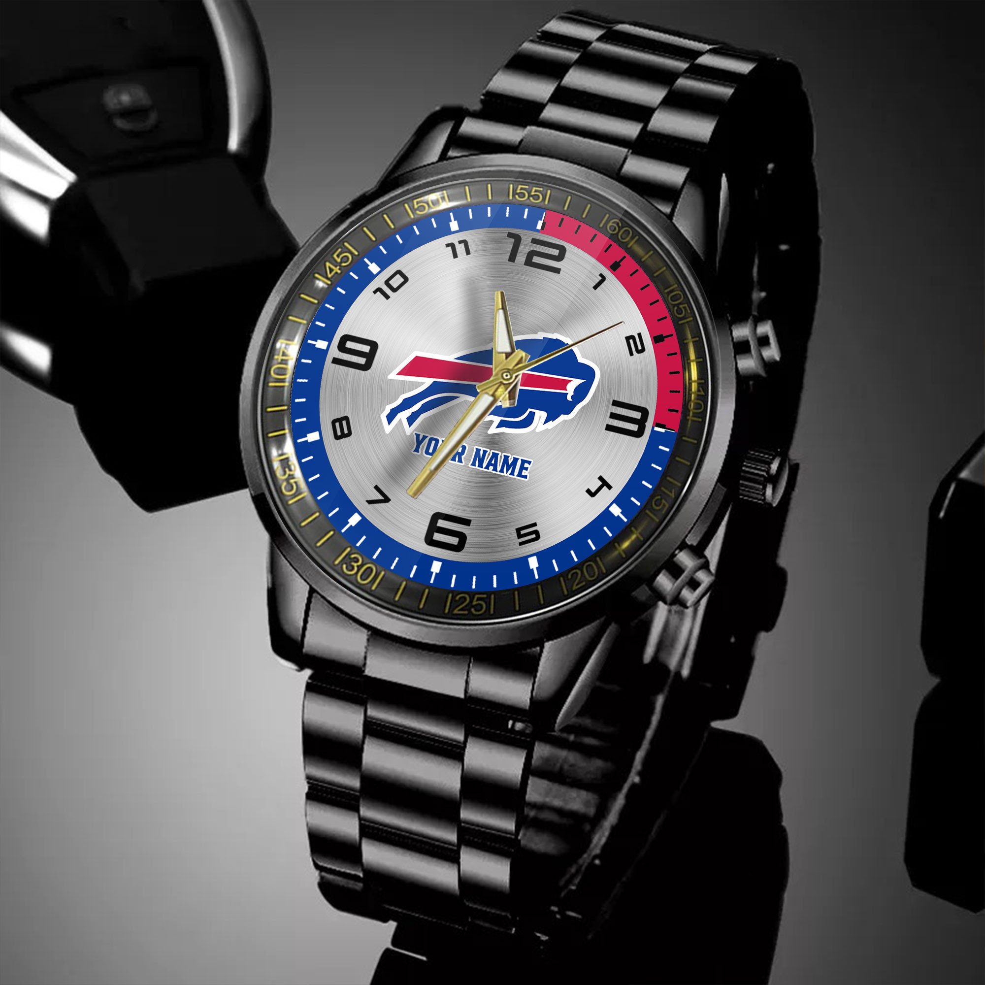 buffalo bills nfl personalized black hand watch gifts for fans f0o5o