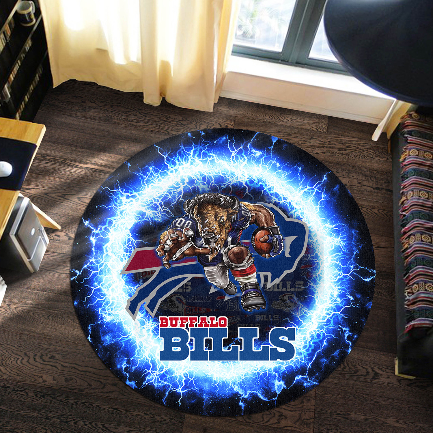 buffalo bills round rug 156 lntos