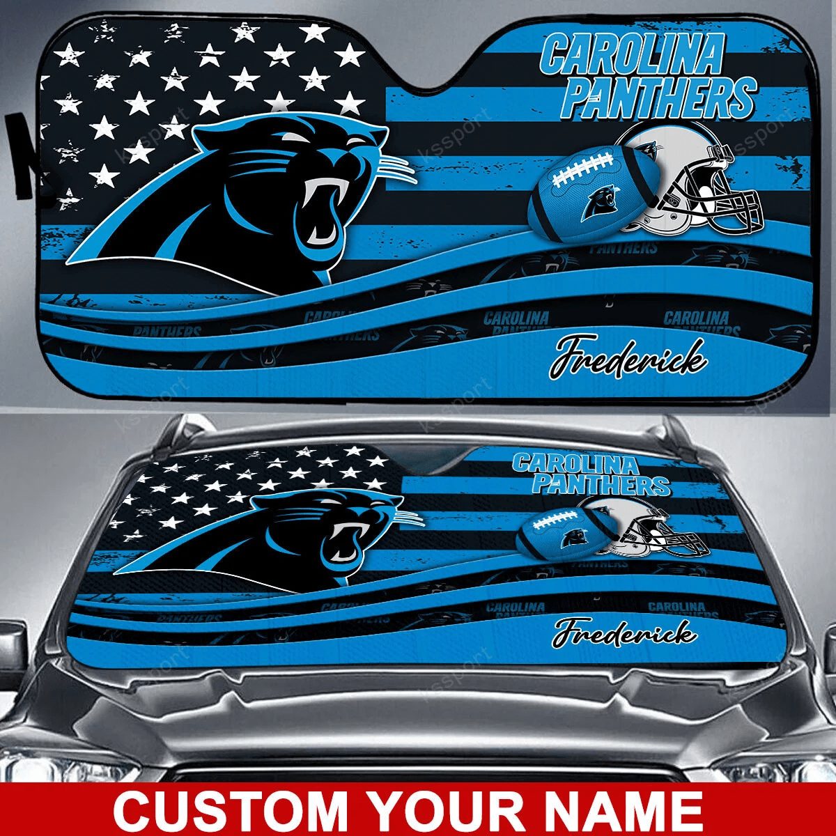 carolina panthers personalized auto sun shade bg04 ukzxl