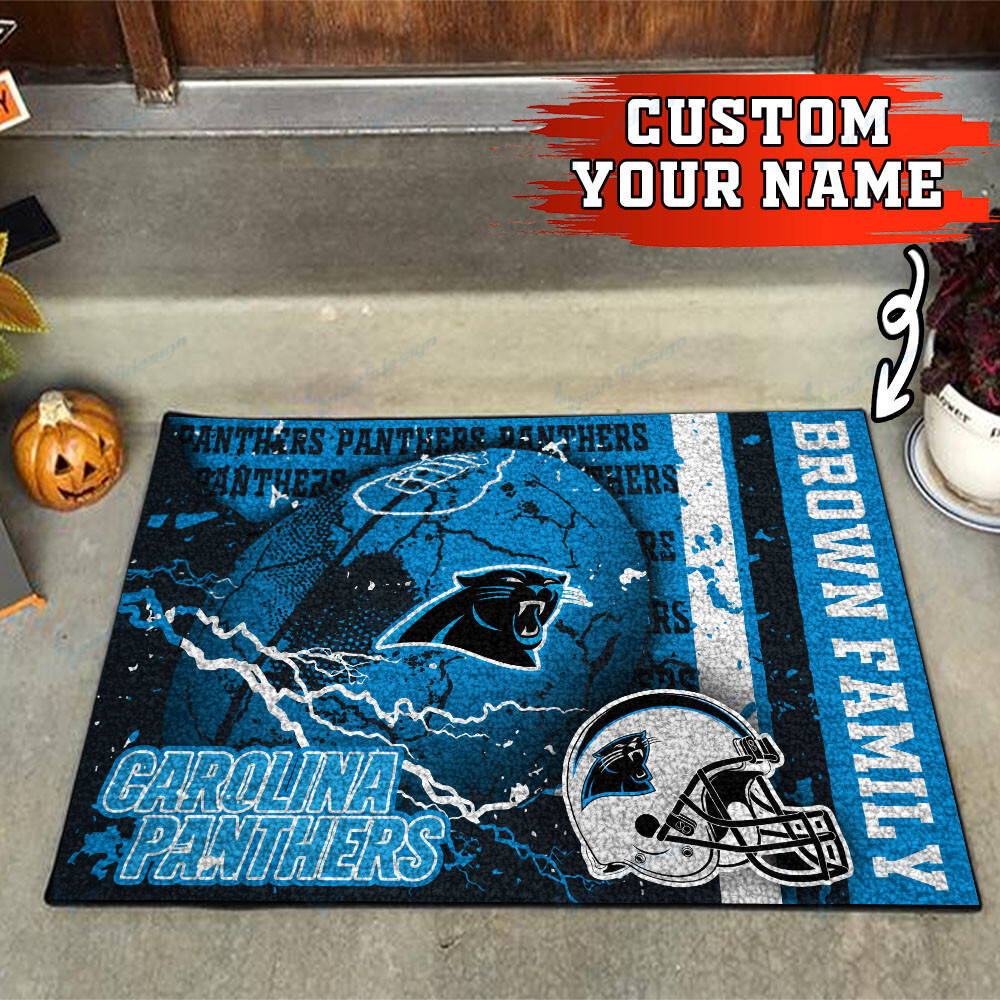 carolina panthers personalized doormat bg05 oe8qt