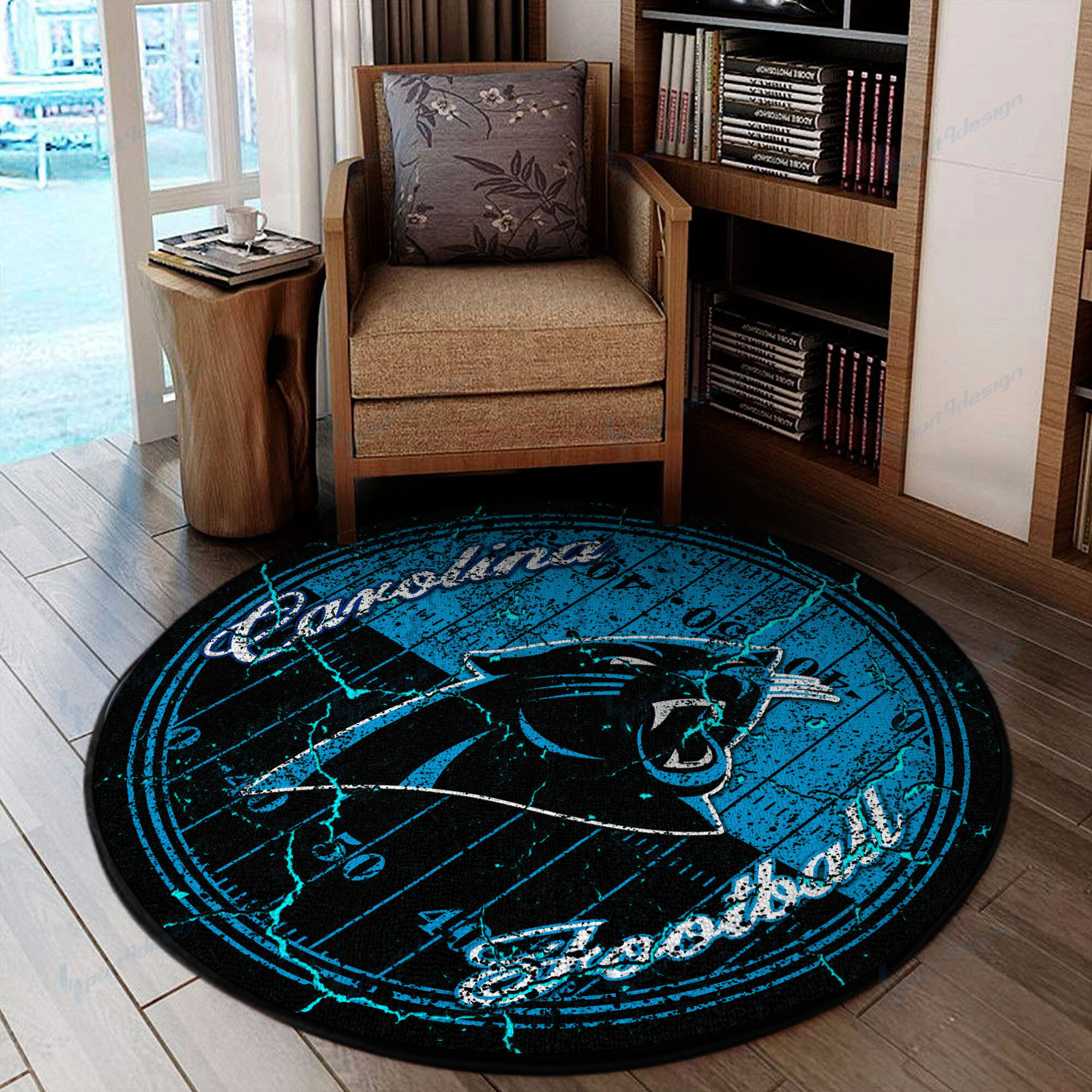 carolina panthers round rug 58 xuxs0