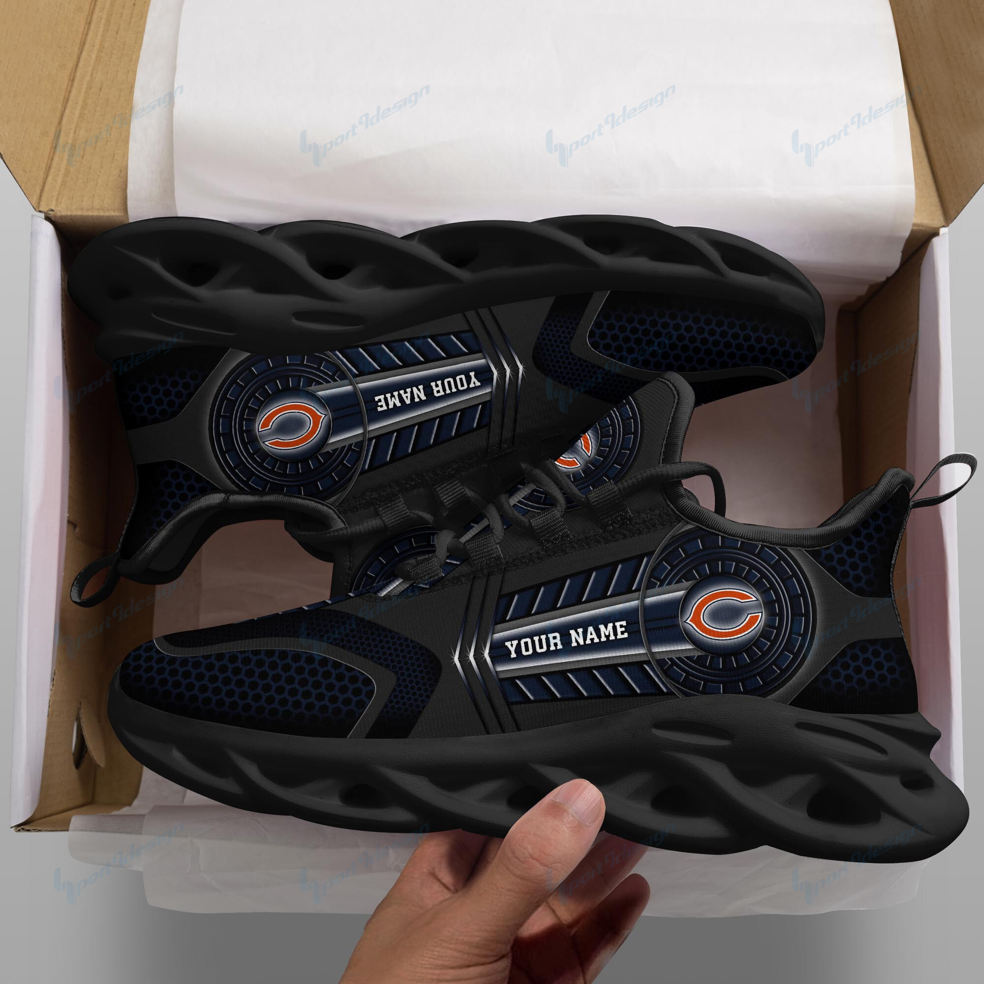 chicago bears personalized running sneakers spd175 wknfw