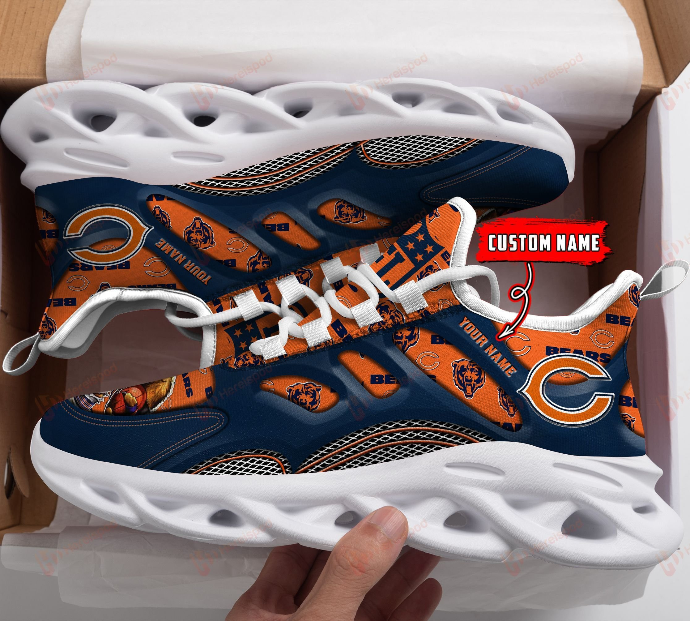 chicago bears personalized yezy running sneakers 191 42zmq