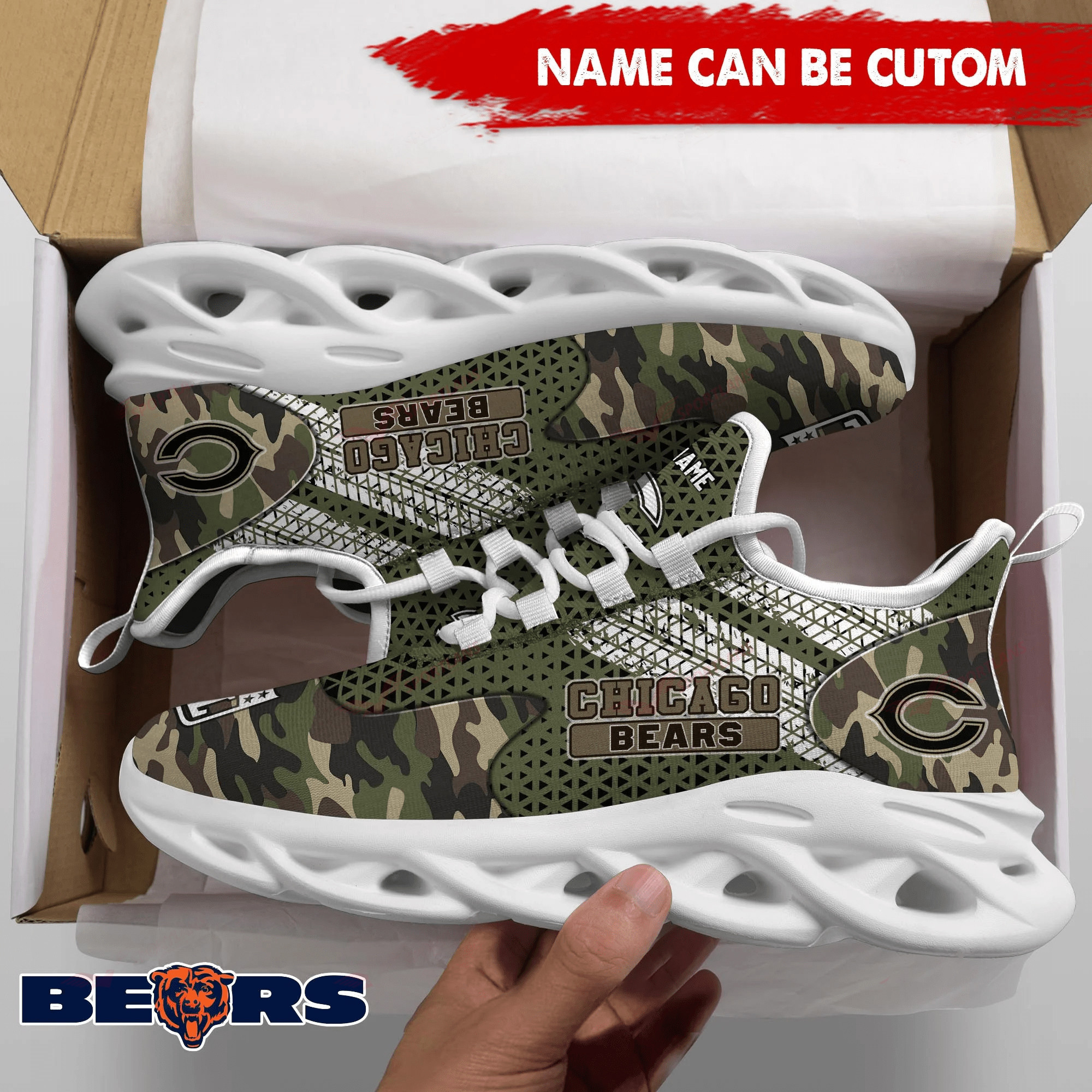chicago bears personalized yezy running sneakers spd595 stnmn