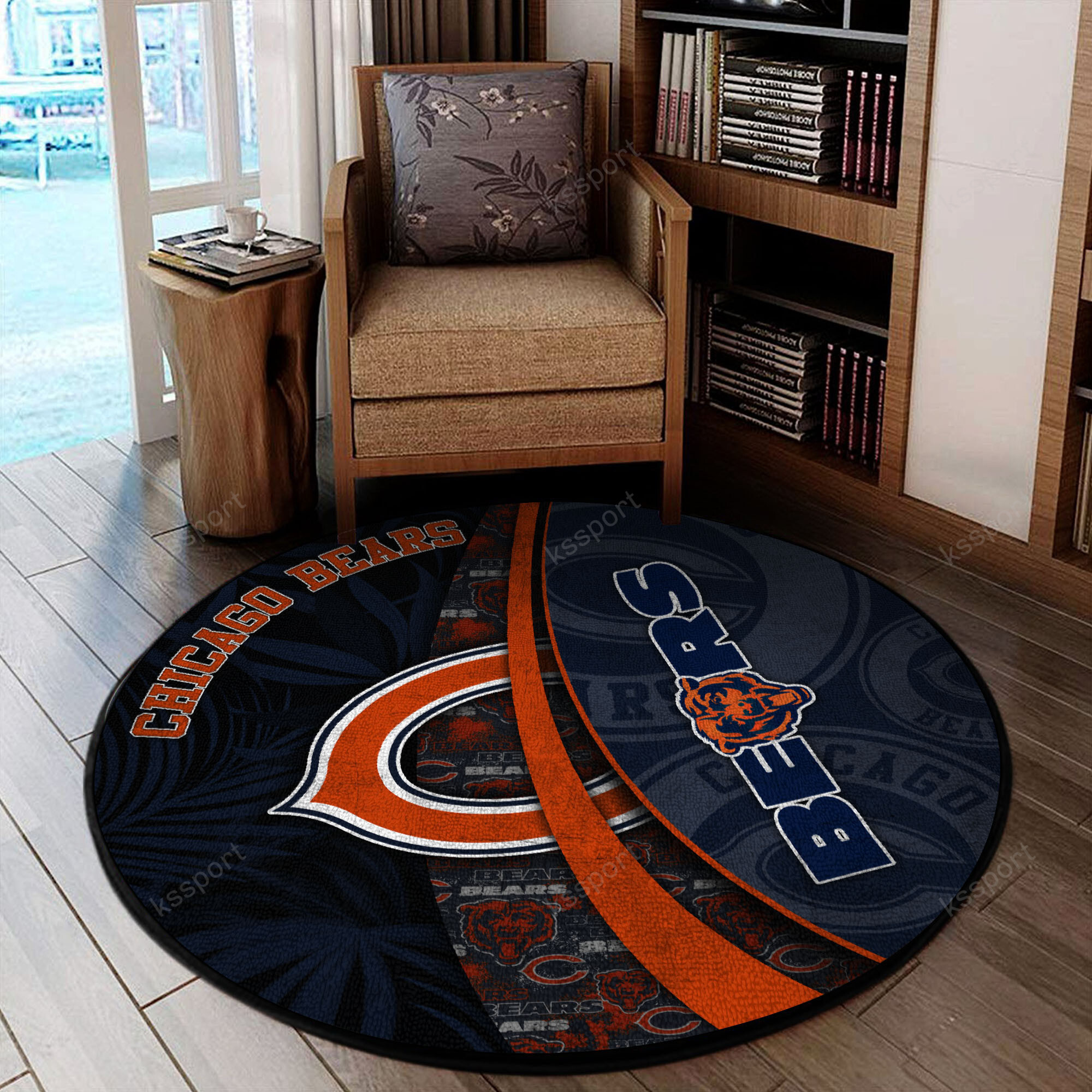 chicago bears round rug 125 vafpp