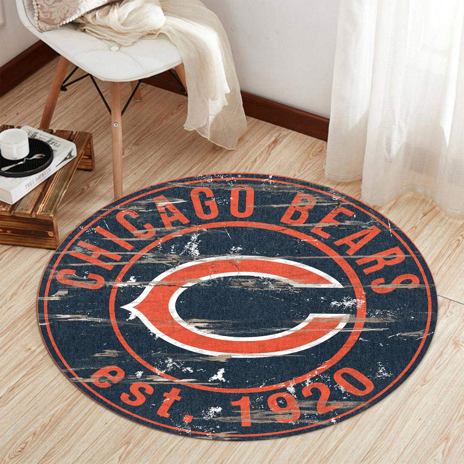chicago bears round rug 155 yi3qp