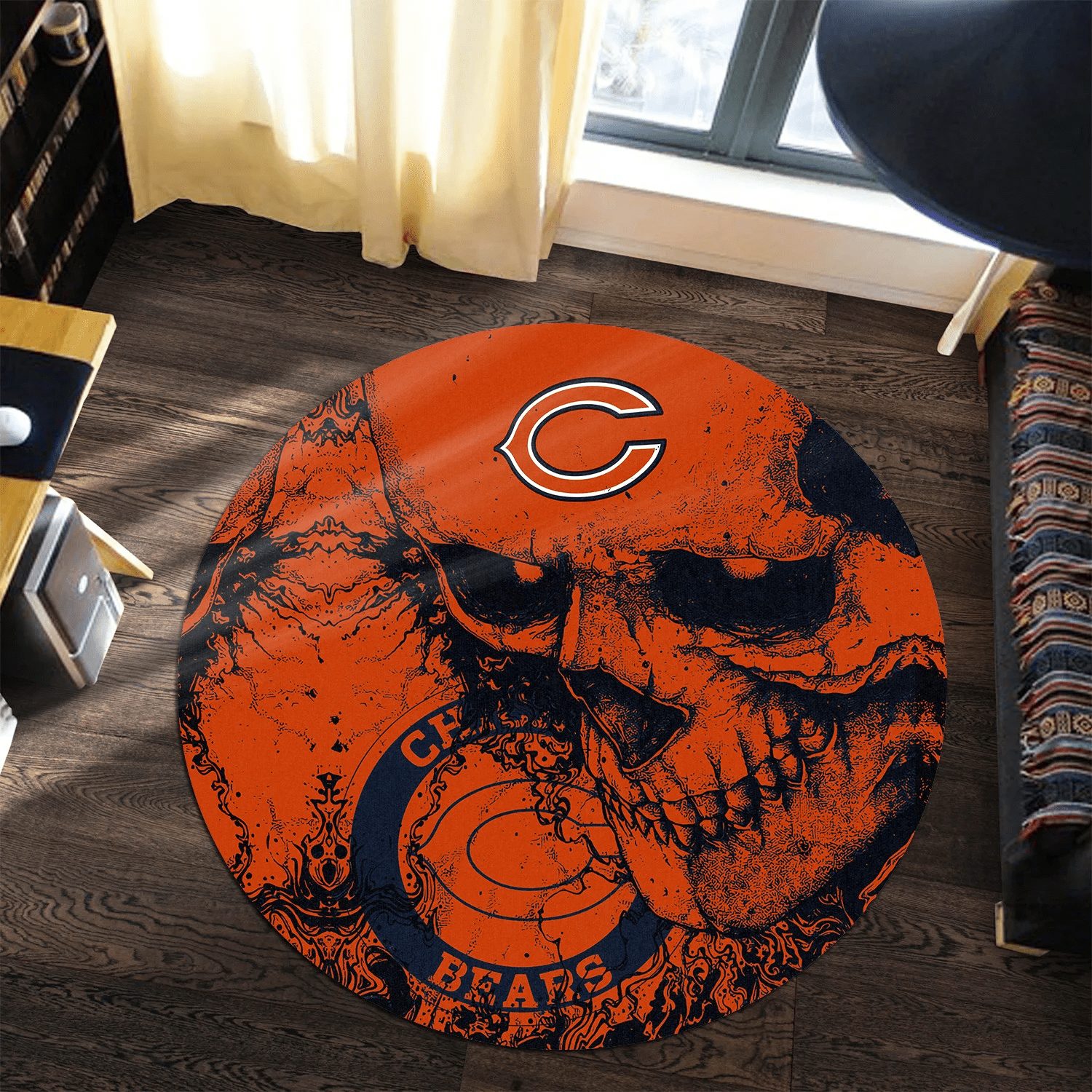 chicago bears round rug 213 l1oix