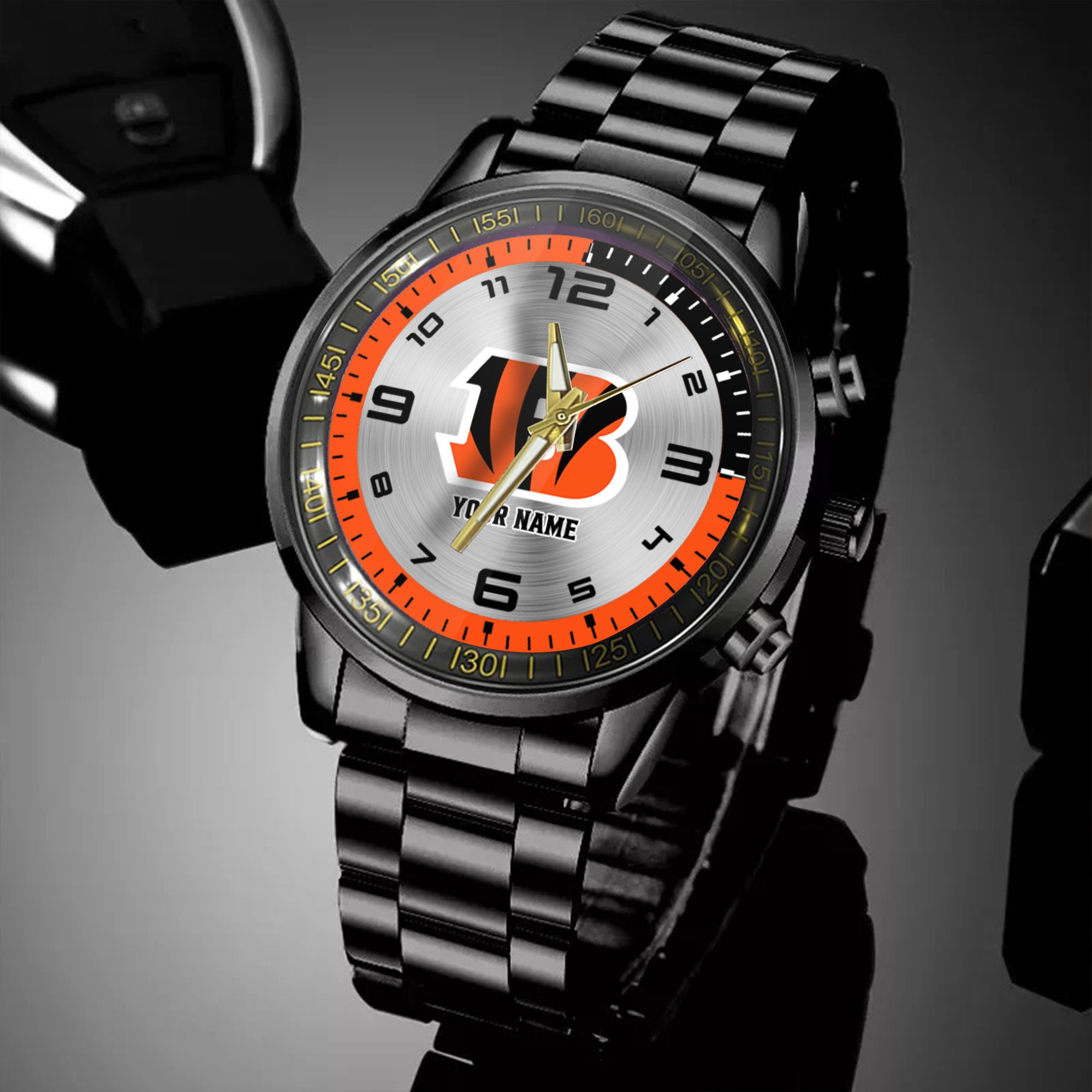 cincinnati bengals nfl personalized black hand watch gifts for fans ynewy