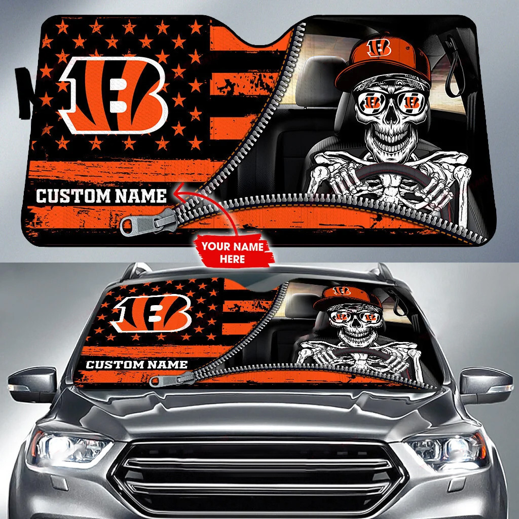 cincinnati bengals personalized auto sun shade bg68 gsxvo